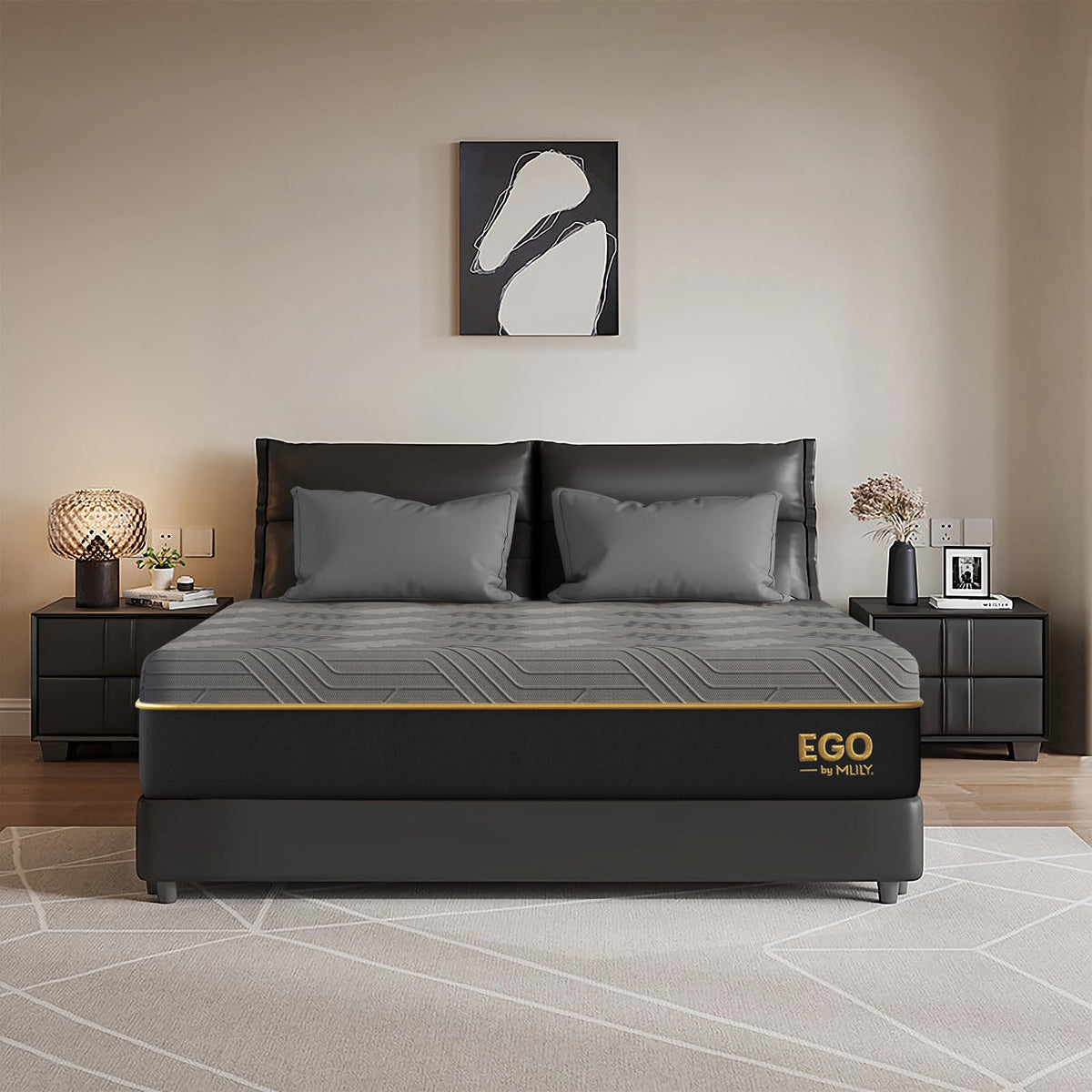 Egohome 12 Inch Queen Mattress, Copper Gel Cooling Memory Foam Mattress For Back Pain Relief,Therapeutic Double Matress Bed In A