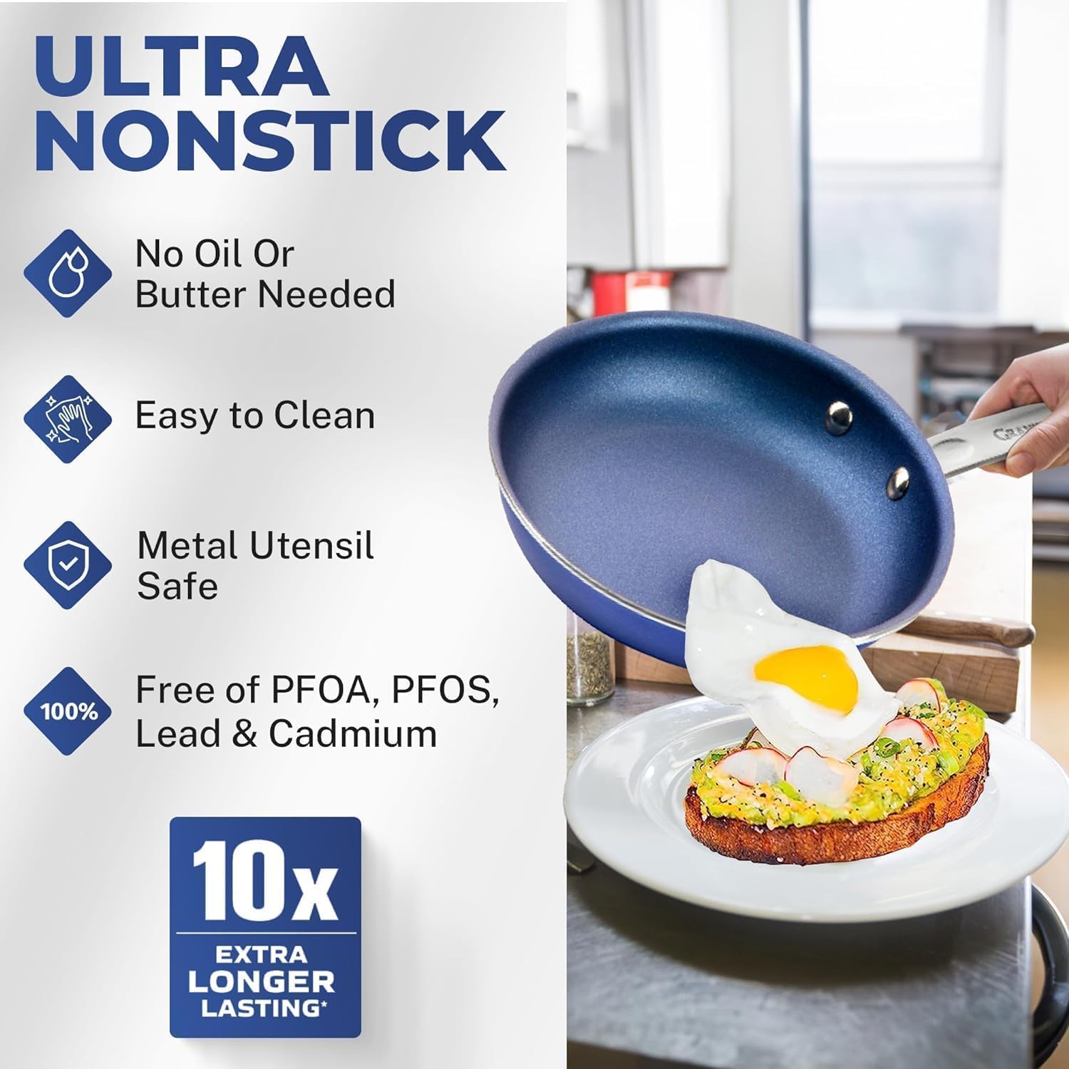 Granitestone 10 Pc Pots and Pans Set Non Stick Cookware Set, Kitchen Cookware Sets, Pot and Pan Set, Pot Set, Diamond Coated Non