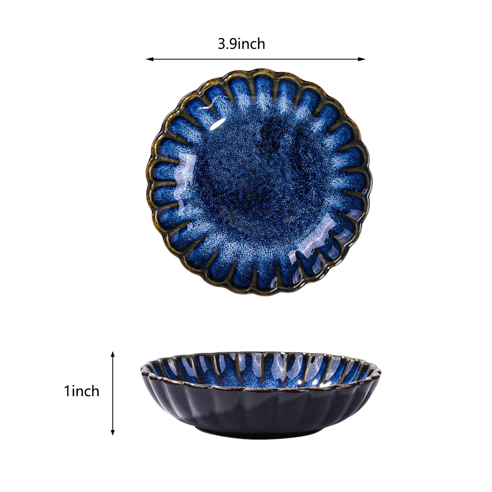 Bosili Japanese Soy Sauce Dishes Set Of 5, Dipping Sauce Dish Bowl For Sushi, Sauce, Side Dish (Hb)