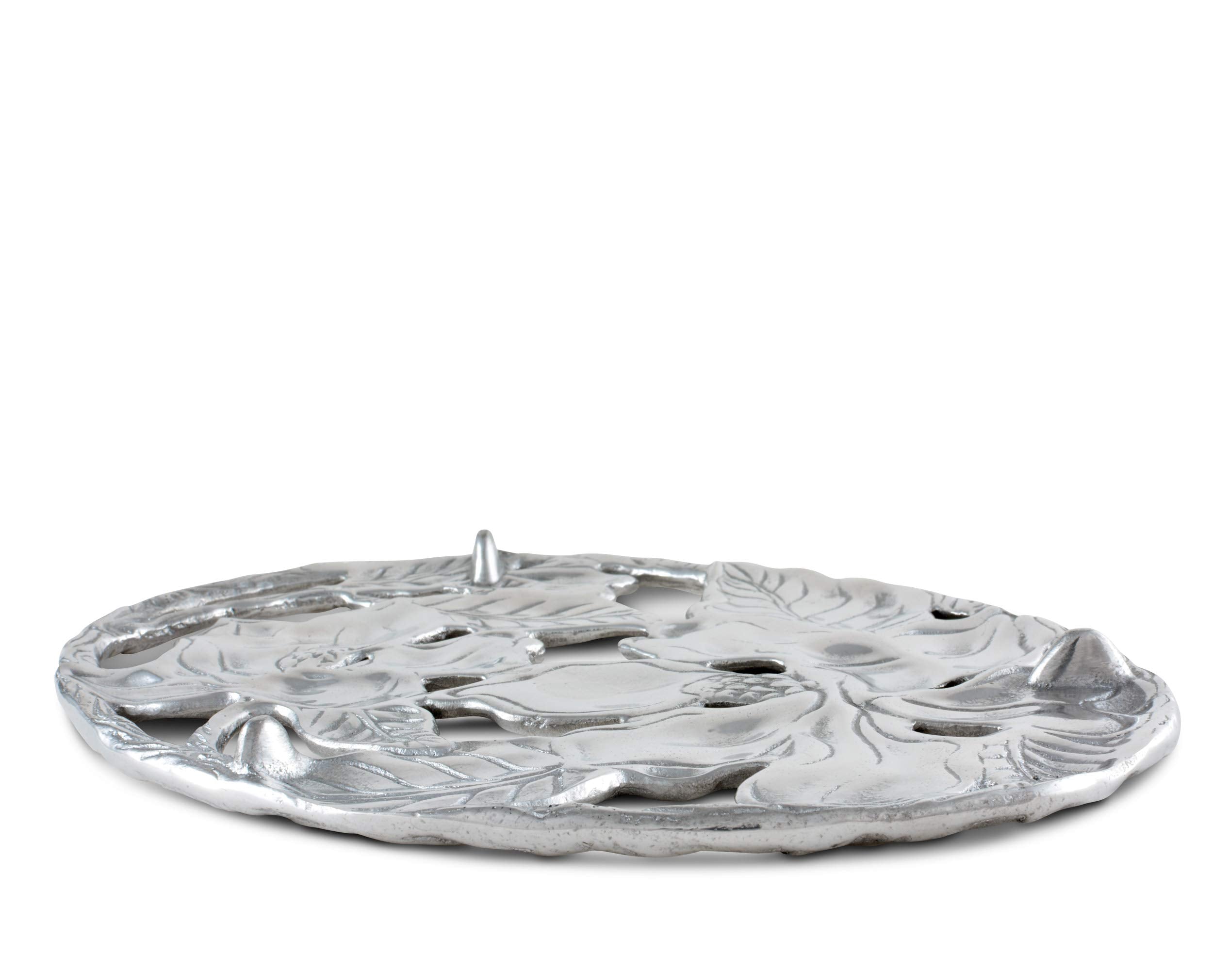 Arthur Court Designs Aluminum Metal Magnolia Flower Trivet Hot Pans Pots Dishes Or Teapot Florida Theme 9 Inch Long
