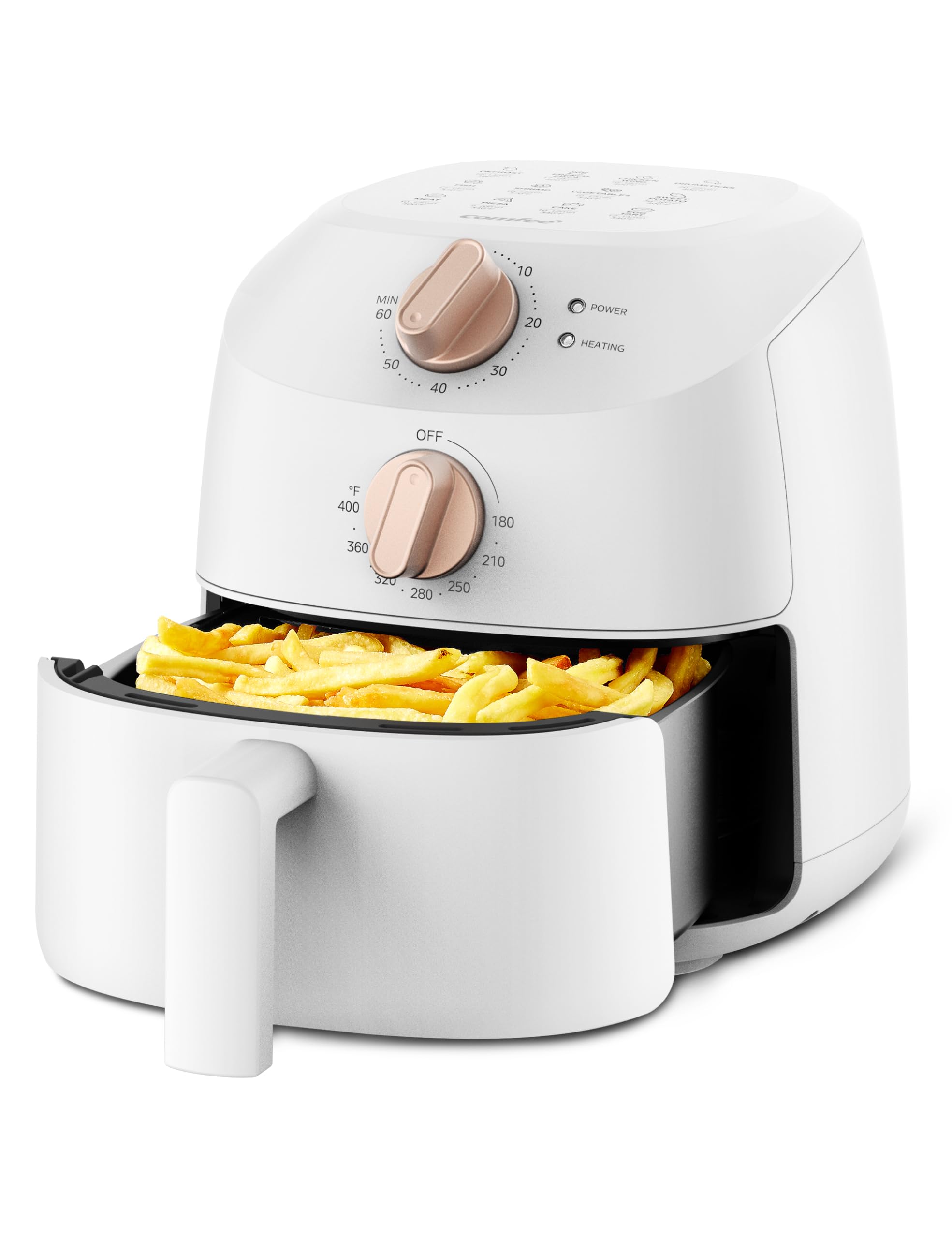 COMFEE Compact 2.1 Quart Air Fryer with 12 Menu Options, Adjustable Timer & Temperature Control 176-400 degrees F, Dishwasher-S
