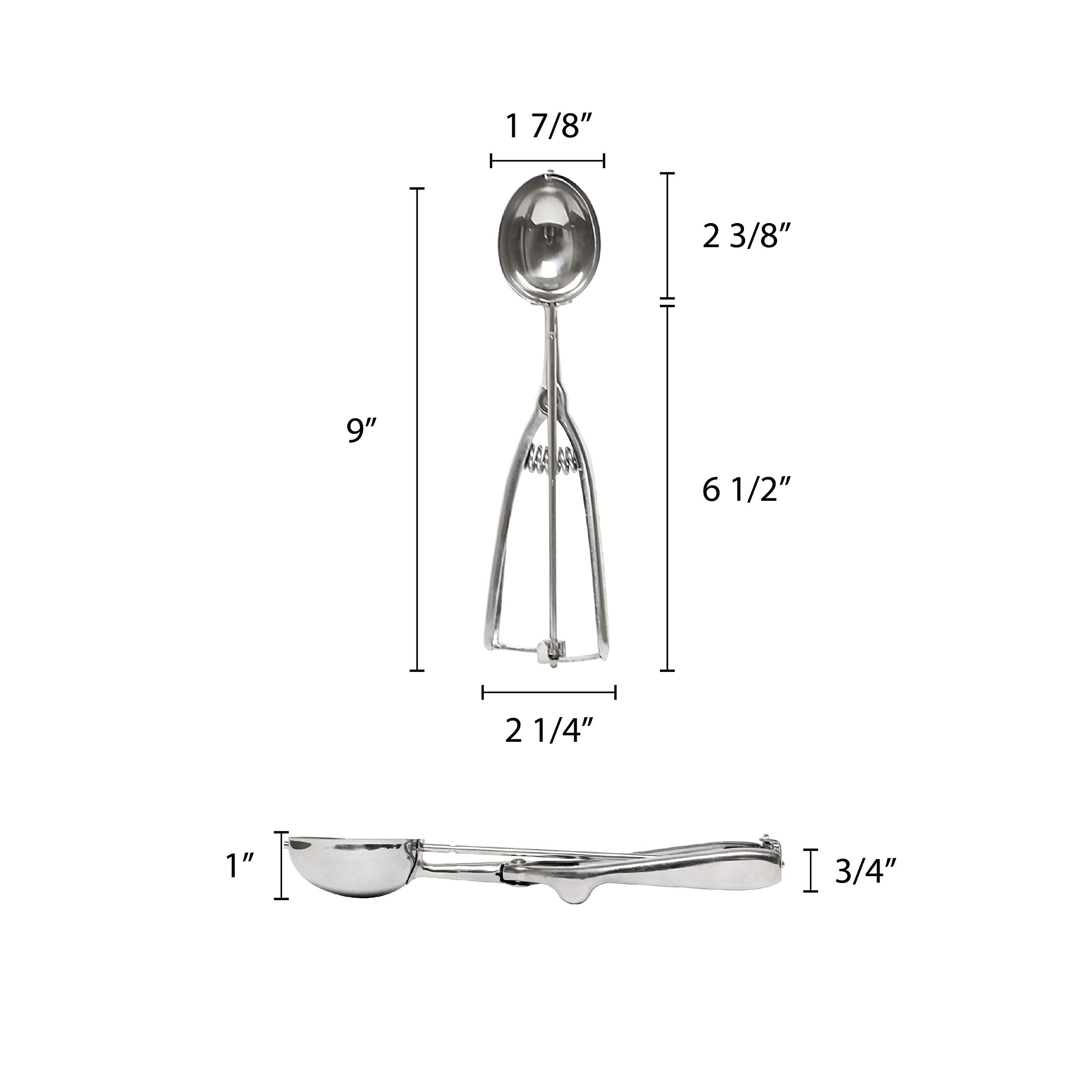 Excellant   1.5-Ounce Stainless Steel Ambidextrous Scoop, Oval Shape 0.8125 By 2.5-Inch