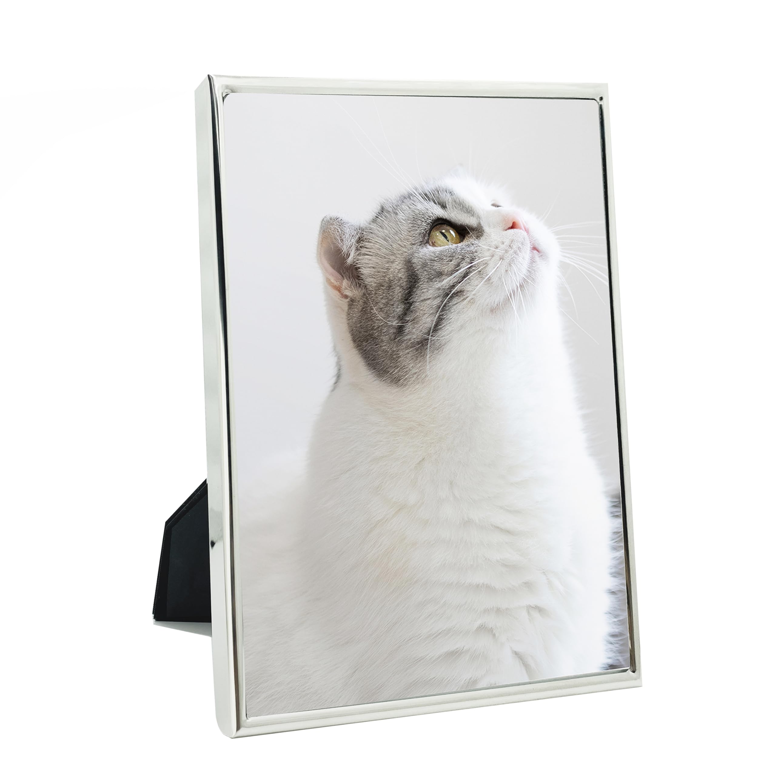 DECANIT 5x7 Picture Frame Metal, Thin Profile Photo Frame 5 by 7 Inch, Display for Wall or Tabletop,Silver