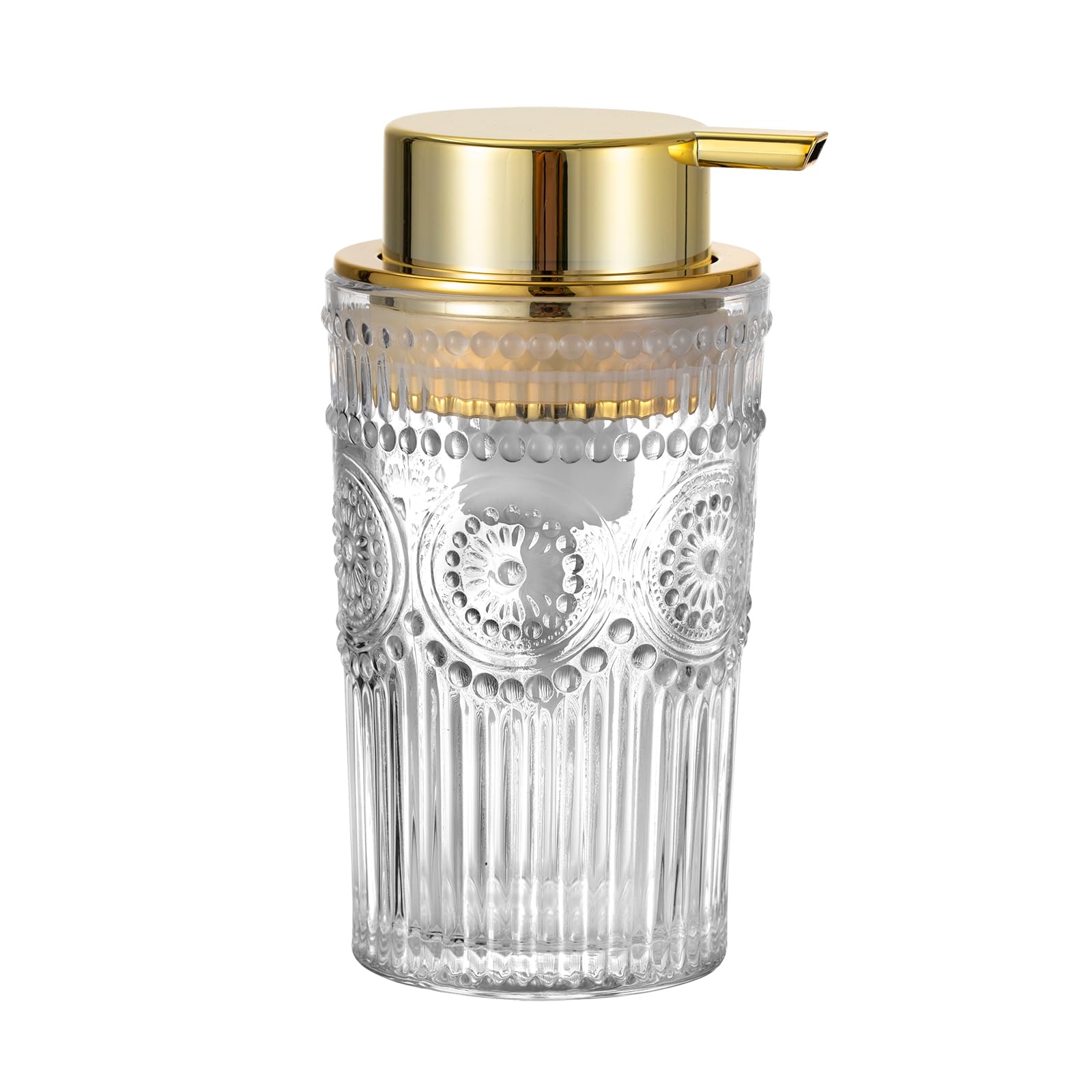 Leicurace Glass Foam Soap Dispenser, Refillable Foaming Pump Bottle With Gold Pump, Foam Hand Soap Dispenser For Bathroom Kitche