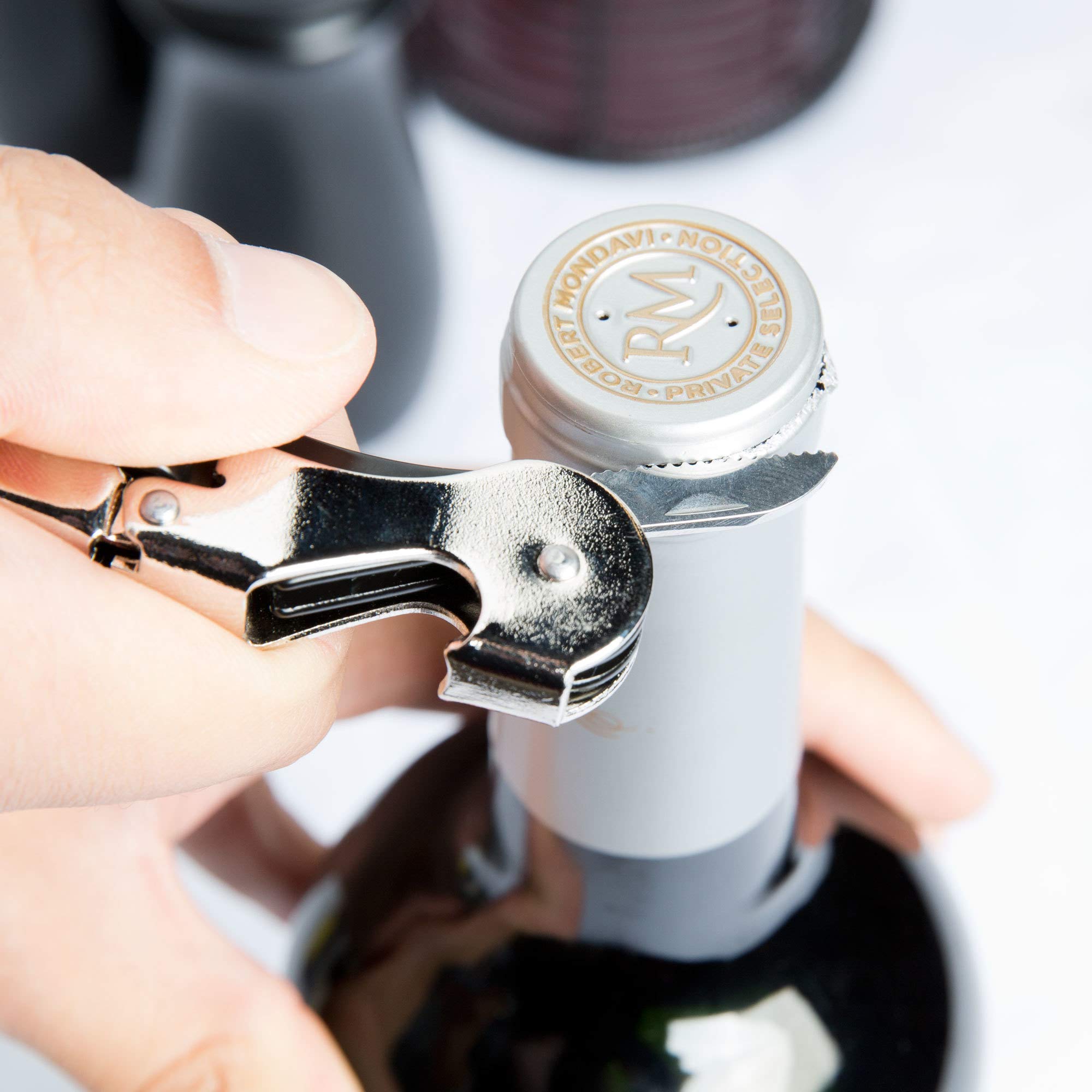 Pulltap's Double-Hinged Waiters Corkscrew  Black and Stainless Steel
