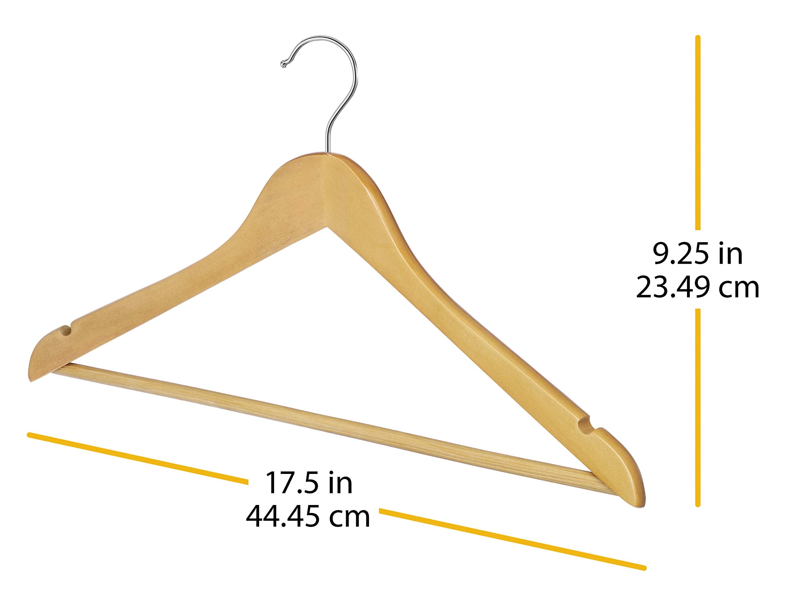 Whitmor Natural Wood Suit Hangers, Set of 16, 6026-715-16, Eco-Friendly, Durable, Perfect for Organizing Clothes
