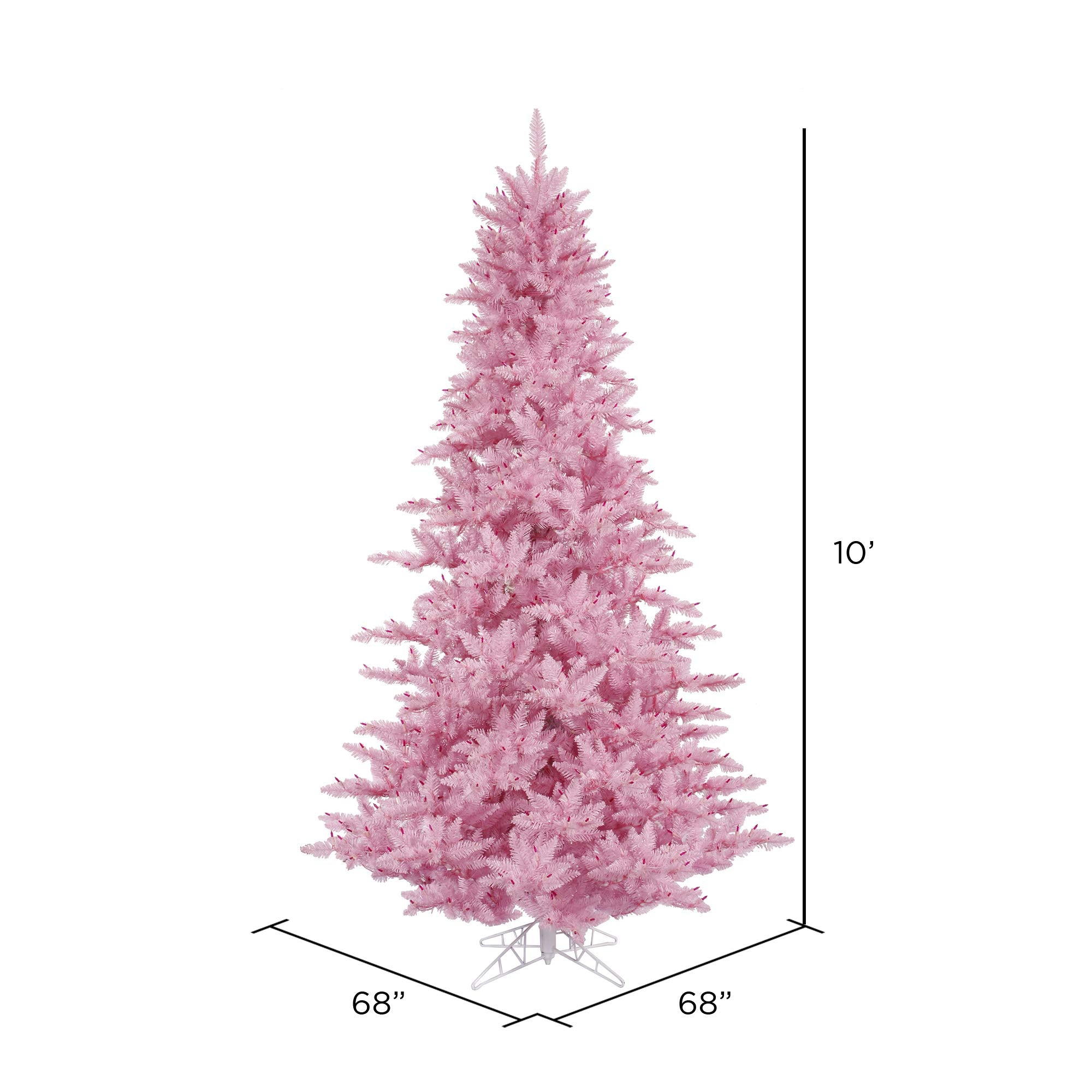 Vickerman 10' Pink Fir Artificial Christmas Tree, Unlit - Faux Fir Christmas Tree - Seasonal Indoor Home Decor