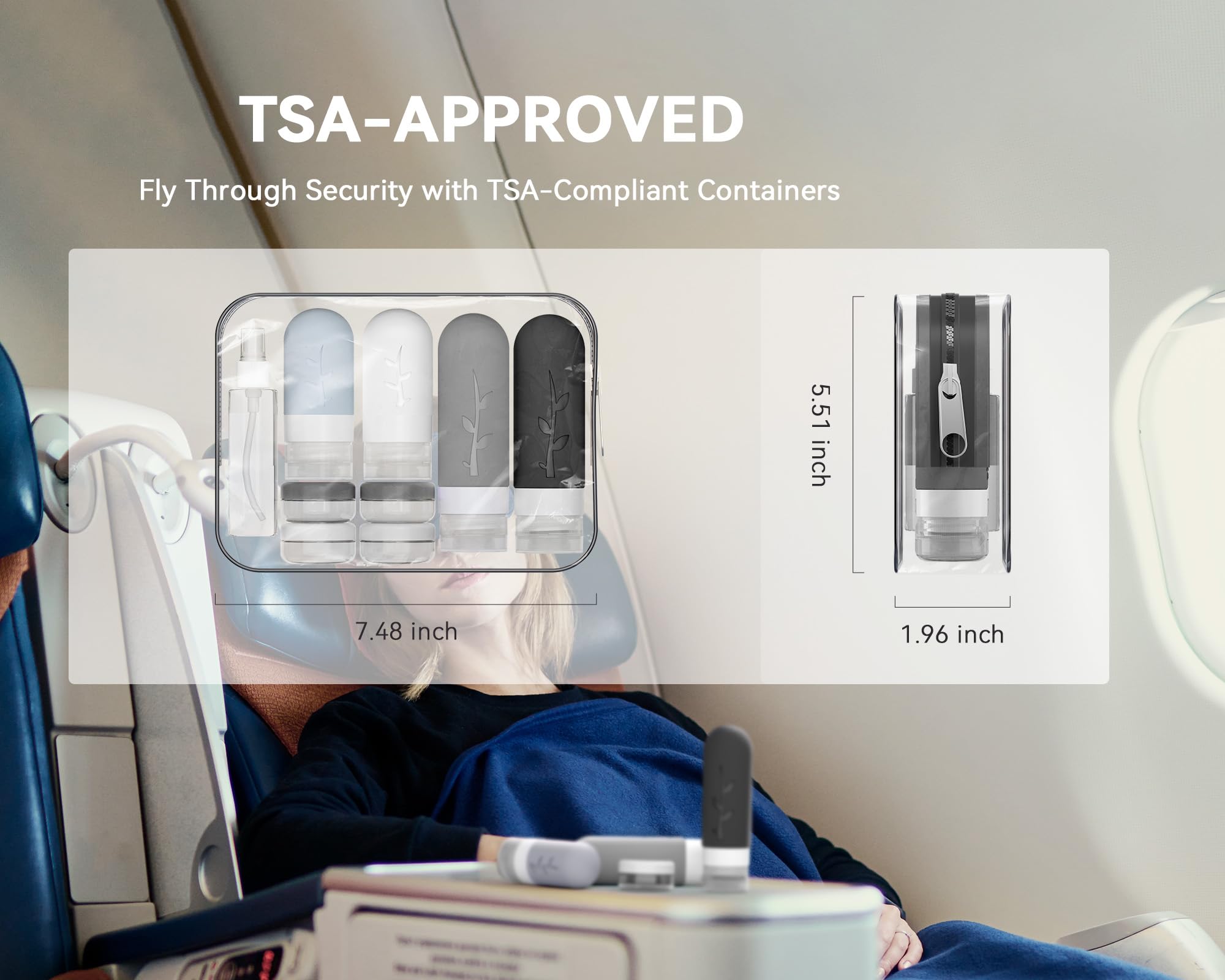 Vinofes 16 Pack Travel Size Toiletries Kits - Leak Proof Tsa Approved Travel Bottles For Toiletries Essential - Bpa Free Travel