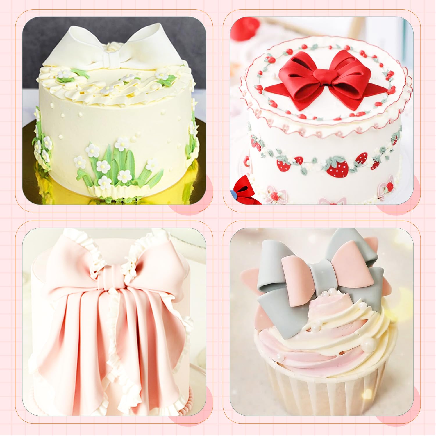 Bow Tie Cookie Cutter Bowtie Cookie,Ribbon Bowknot Fondant Sugar Paste Cutter -Set Of 4