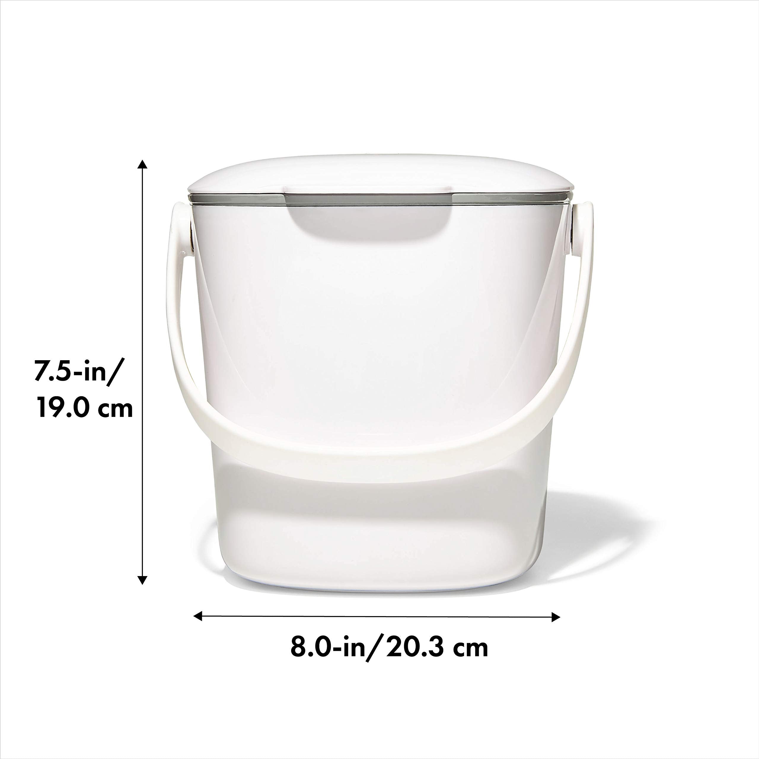 Oxo Good Grips Easy-Clean Compost Bin, White - 0.75 Gal
