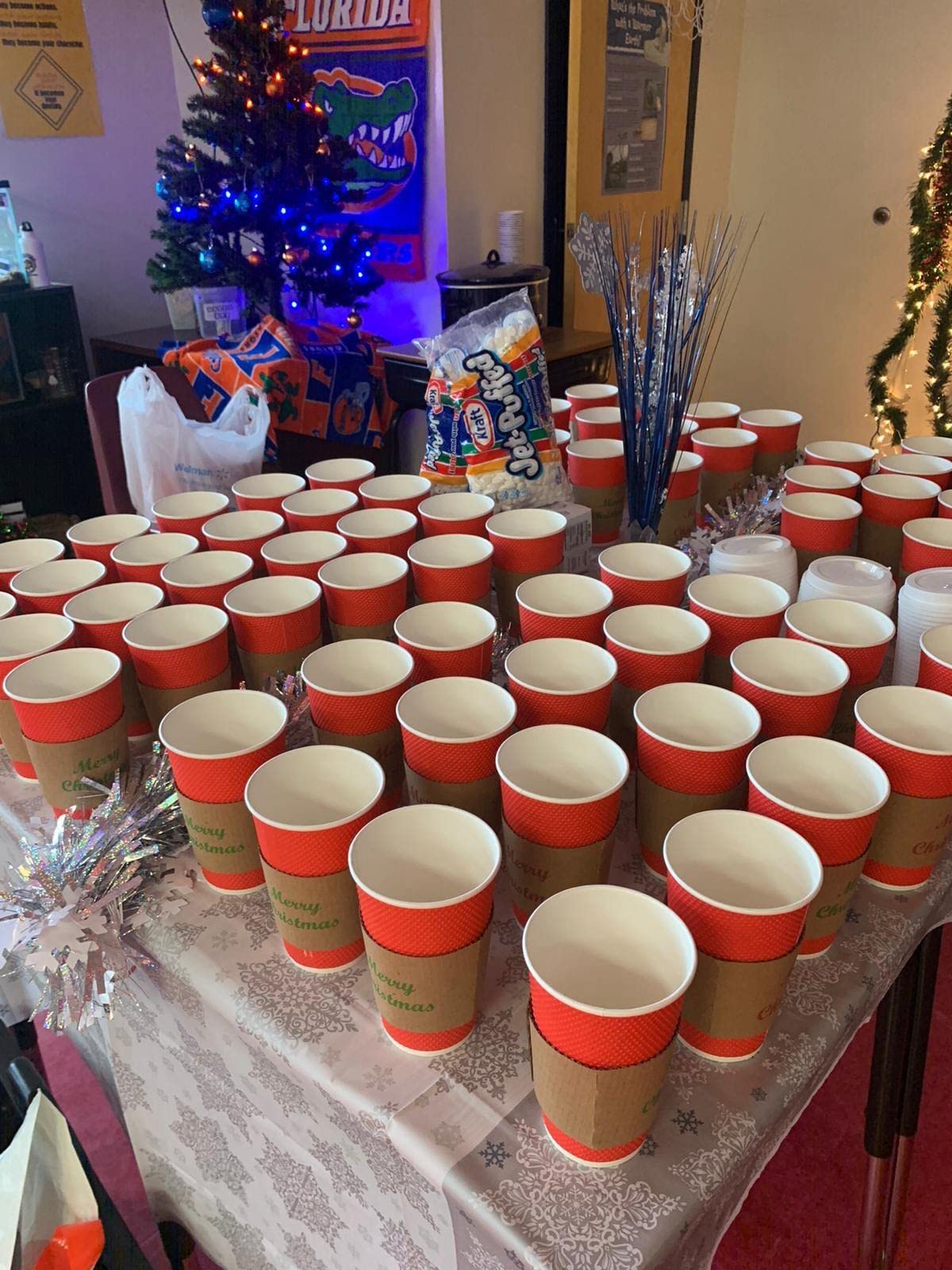 Christmas Coffee Cup Sleeves 50 Count Hot Chocolate Cocoa Paper Cup Sleeves  Coffee Cup Sleeves with Merry Christmas Print in Red and Green.