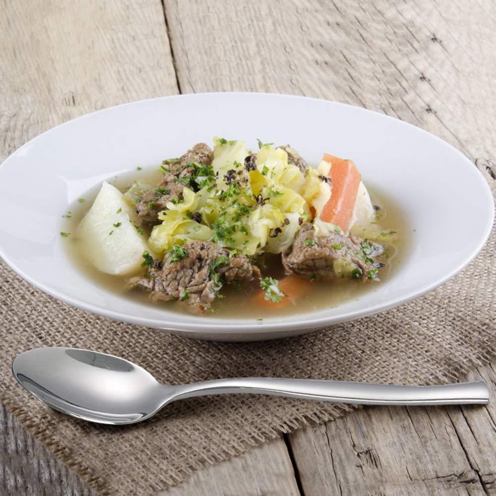 Qskely 12 Pieces Stainless Steel Dinner Spoons