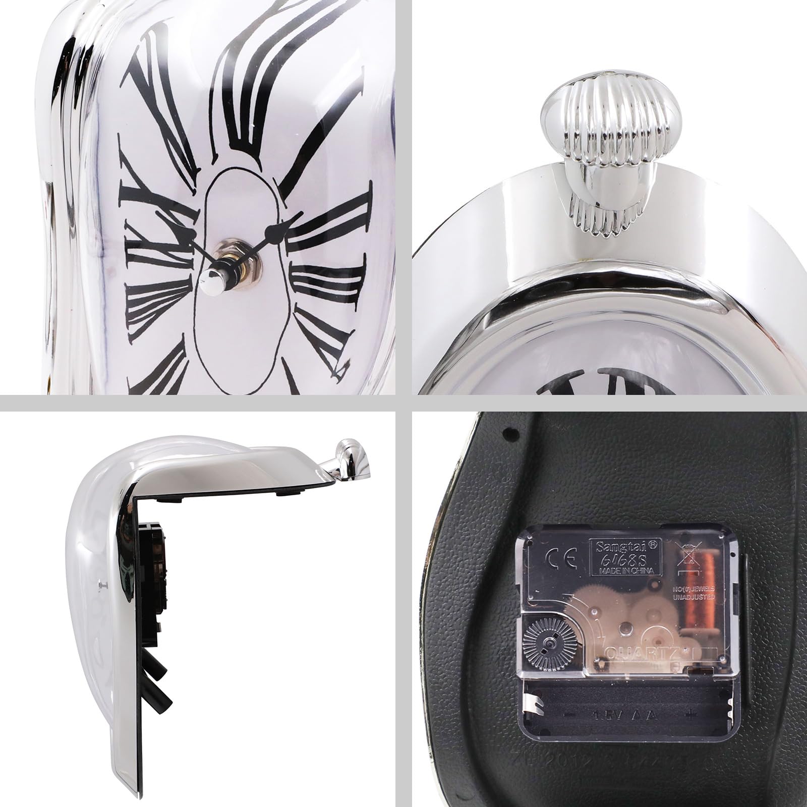 FAREVER Melting Clock, Salvador Dali Watch Melted Clock for Decorative Home Office Shelf Desk Table Funny Creative Gift, Rome Go