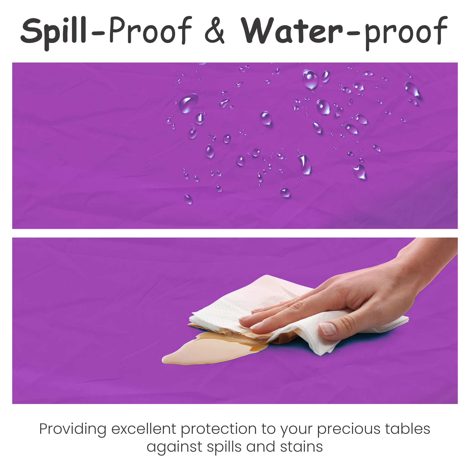 14 Pack Premium Purple Plastic Tablecloth - 54 X 108 In. Disposable Rectangle Plastic Table Cloth - Decorative Rectangle Table C