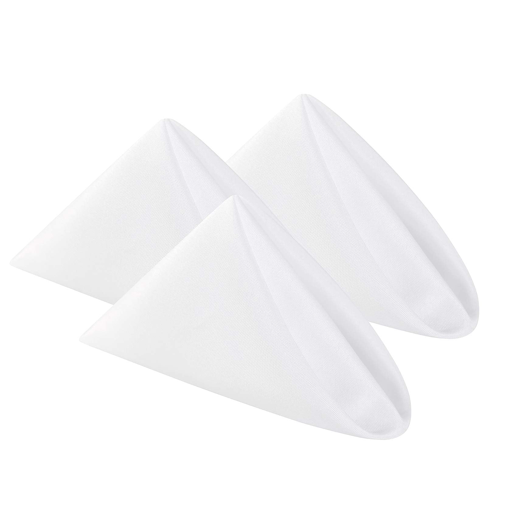 Cloth Napkins 17X17 Inch Washable Polyester Dinner Napkins Soft Table Napkins For Wedding Party Dining Banquet(White,100Pcs)
