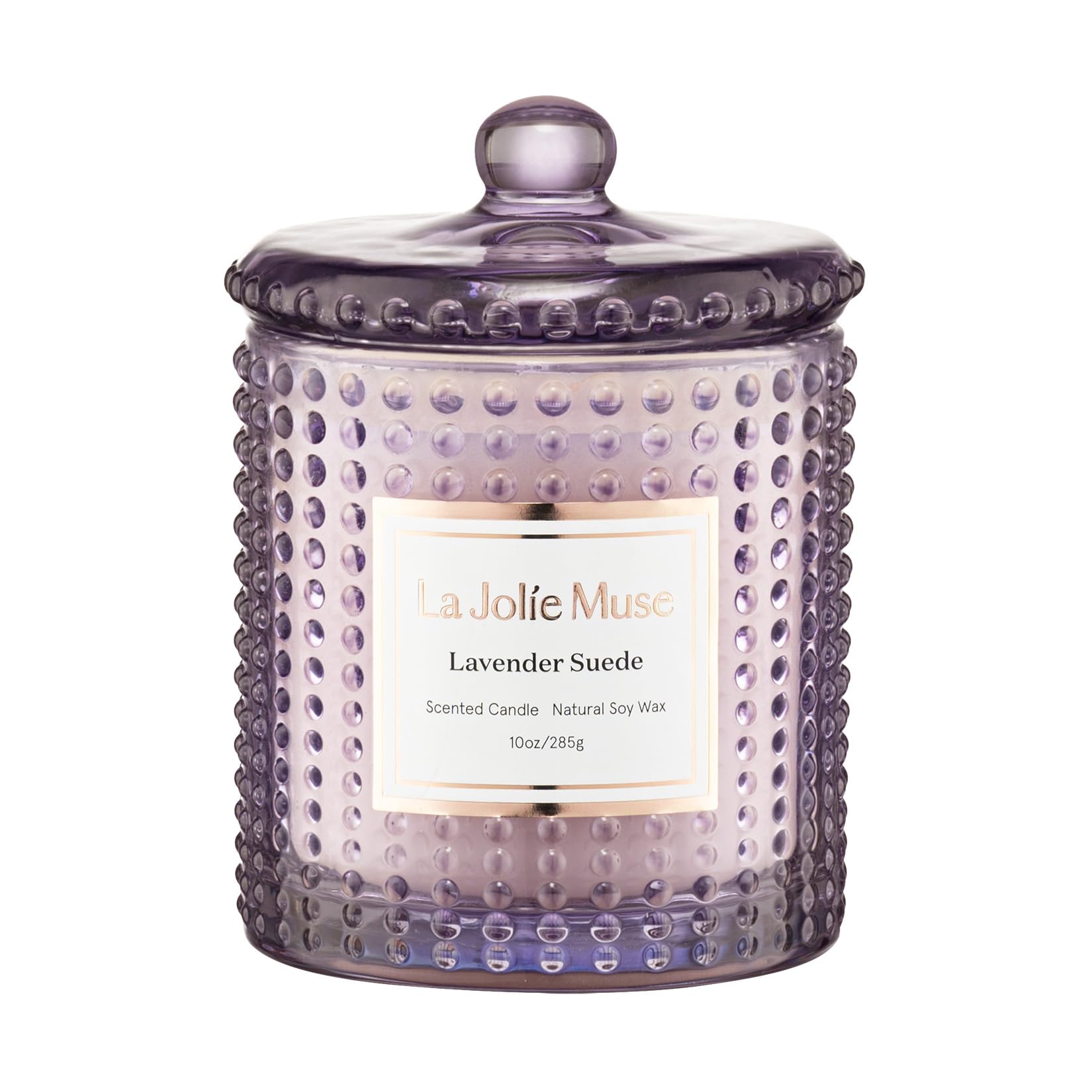 LA JOLIE MUSE Lavender Suede Candle, Lavender Scented Candles Gifts for Women, Aromatherapy Candle, Candles for Home Scented, 75