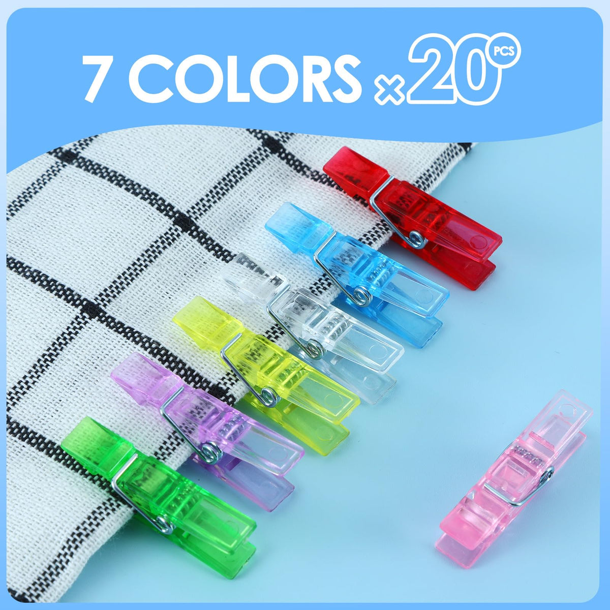 140 Pcs Mini Clothes Pins Colored, Small Clear Clips For Hanging Pictu ...