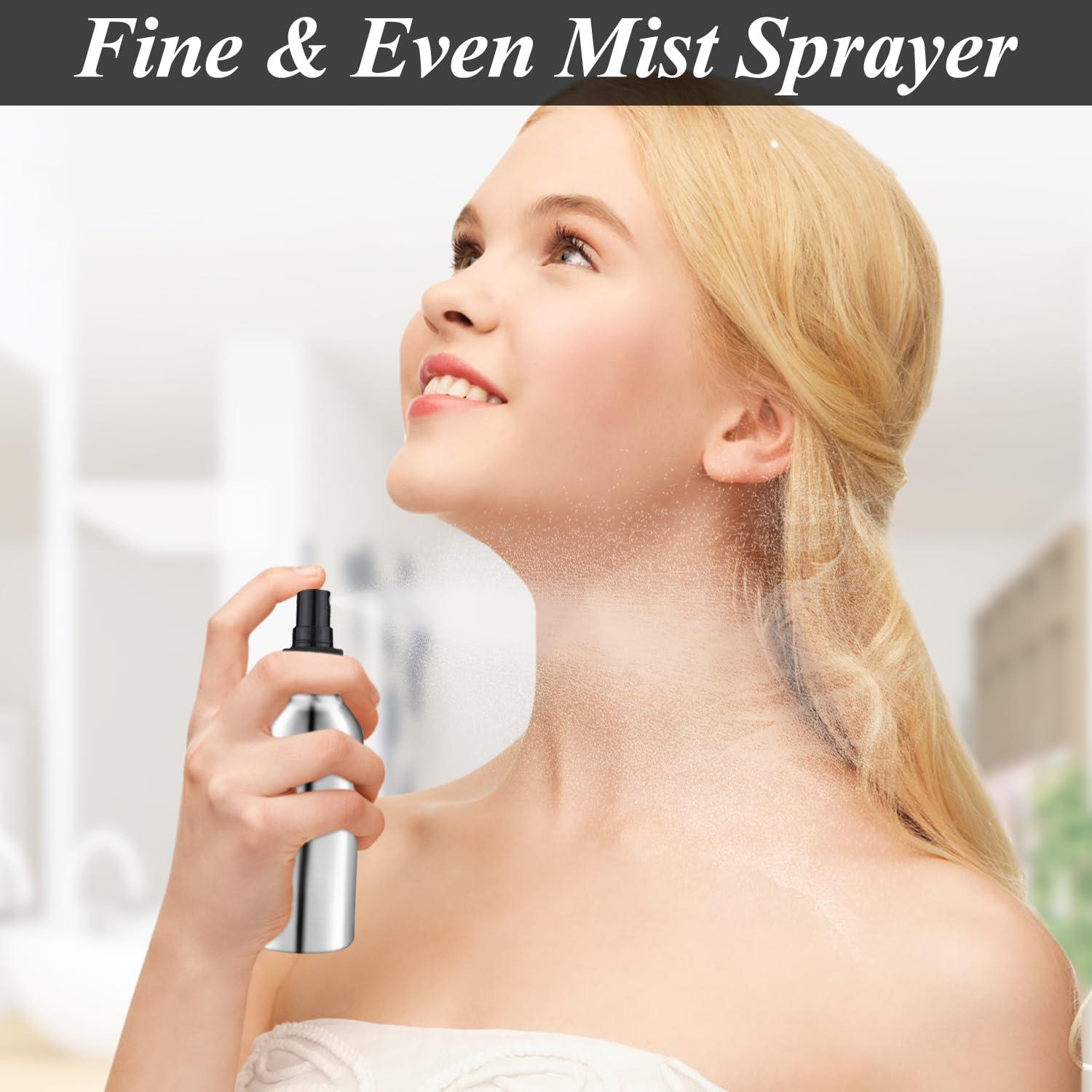 Mirrline 8 Pcs Aluminum Fine Mist Spray Bottles - 120ml/4oz Reusable Atomizers for Toner, Perfume, Essential Oils
