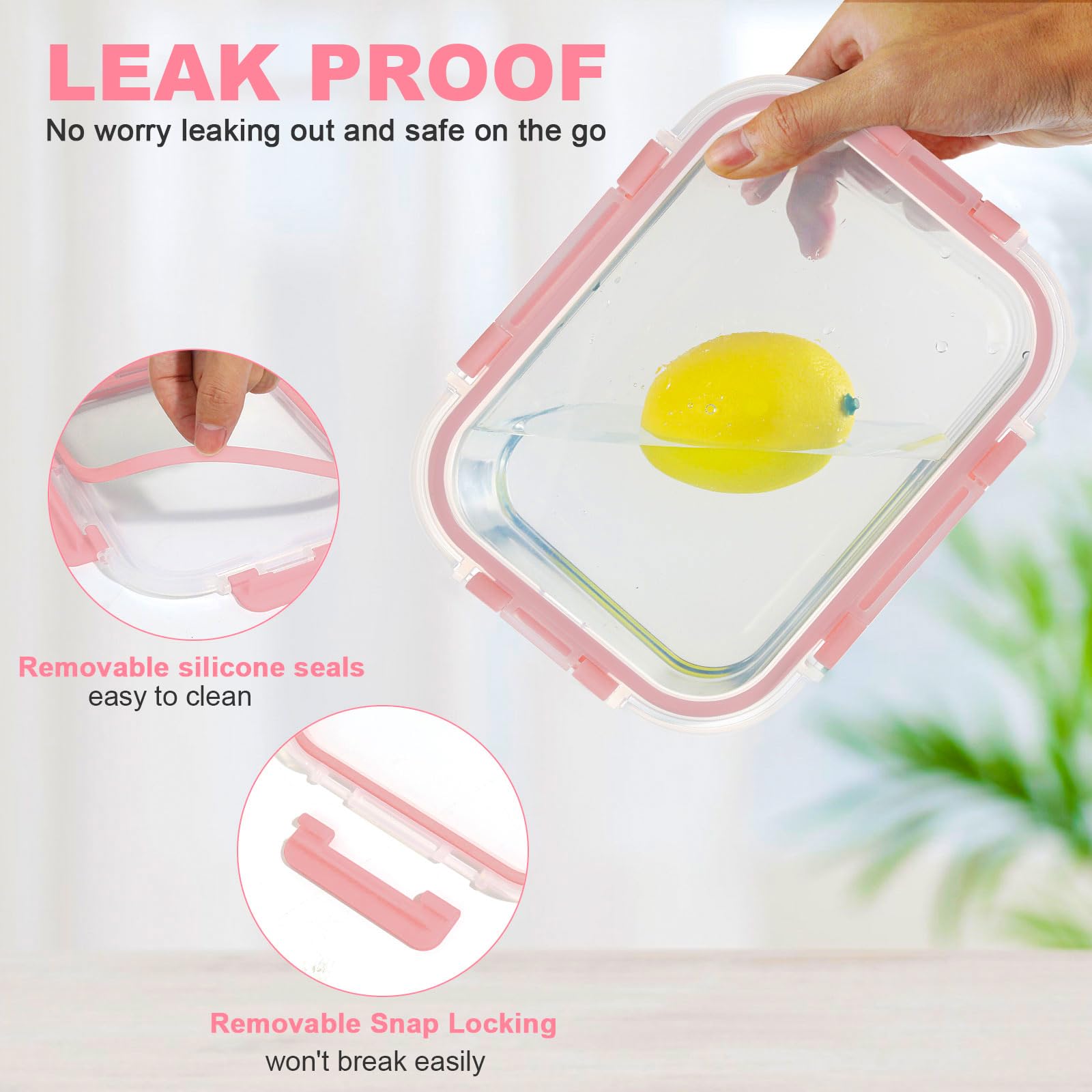 Komuee 30 Pieces Glass Food Storage Containers Set, Glass Meal Prep Containers Set With Snap Locking Lids, Airtight Glass Lunch