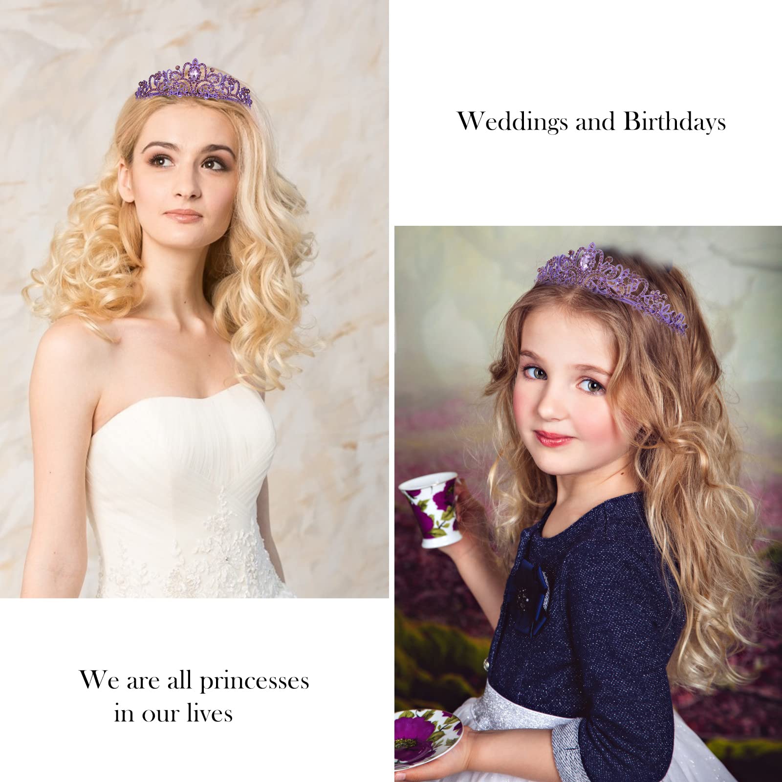 Velscrun Happy Birthday Queen Violets Tiara Crowns For Women, Birthday Girl Sash, Party Favors & Decorations