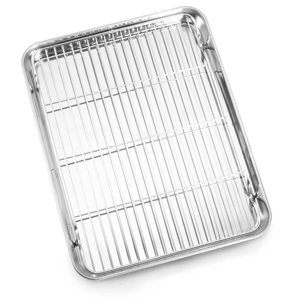 Bastwe Baking Sheet And Cooling Rack Set, Stainless Steel Commercial Grade Cookie Sheet And Rack Set, 12.5 X 10 X 1 Inch, Health