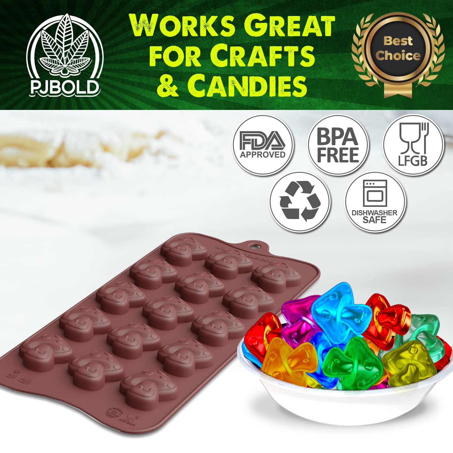 Mushroom Candy Mold, 2 Pack