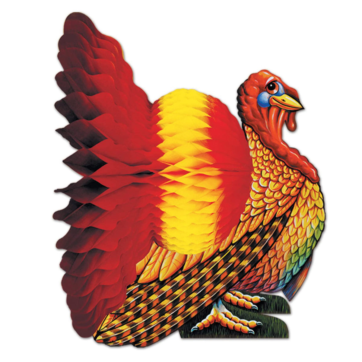 Beistle Tissue And Paper Turkey Centerpiece For Thanksgiving Decorations - Autumn Fall Harvest Home D  Cor