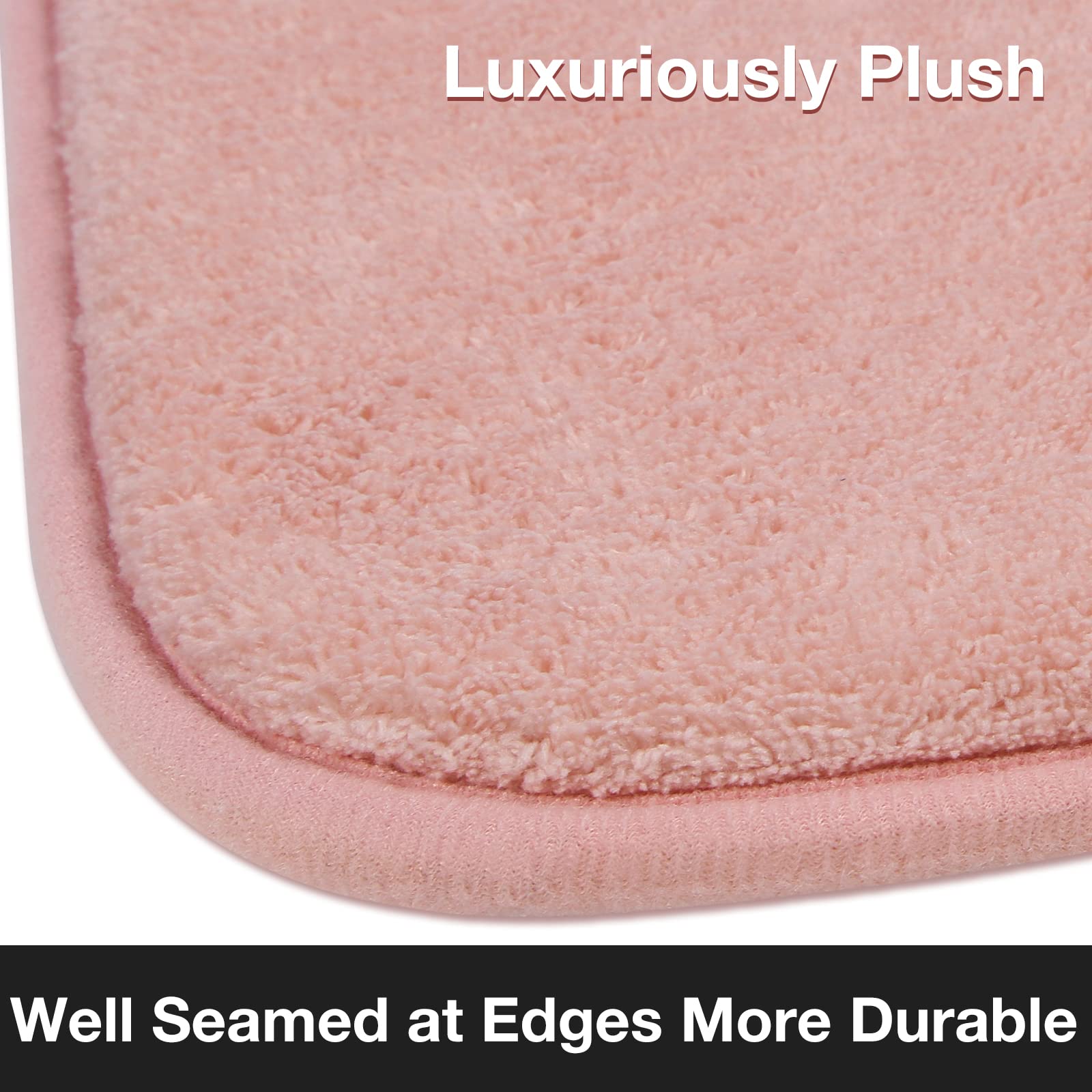 Pink Bath Mat Runner Long Narrow Bathroom Rug Memory Foam Microfiber Bathroom Carpet Non Slip Soft Absorbent Washable Bathrug,16