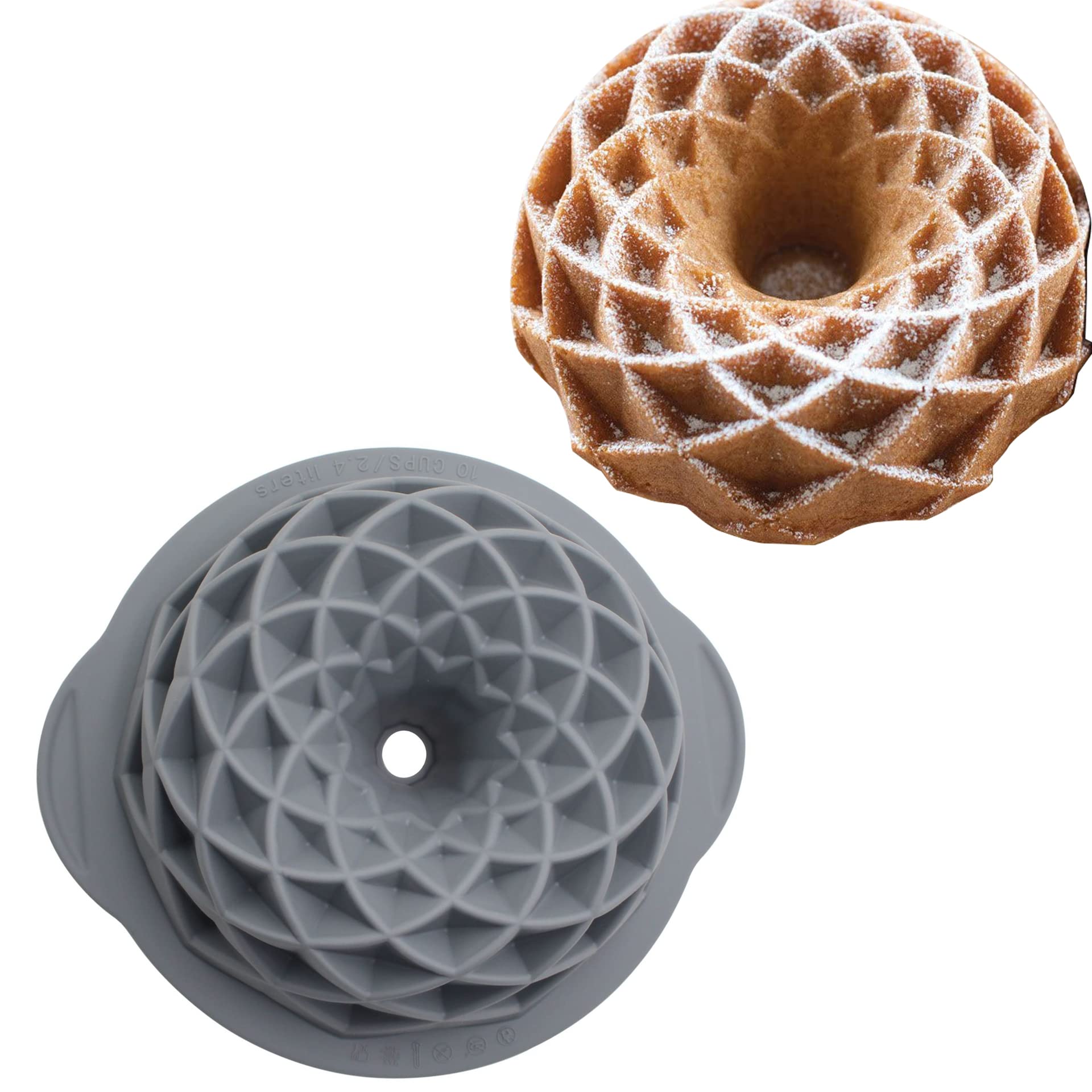 Zicobox Food Grade Steel Ring Silicone Toast Cake Tray Cake Bread Baking Molds,Round Cake Mold 3D Cake Mold,Perfect For Baking P