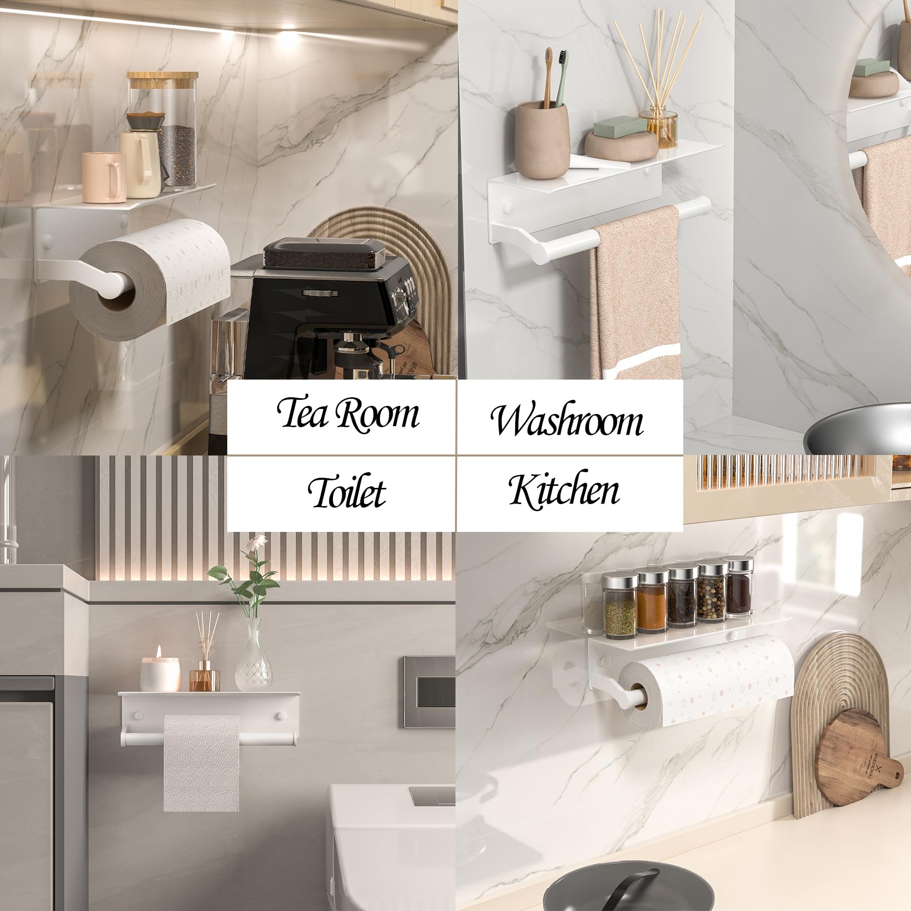 Dr.Dj Toilet Paper Holder With Shelf, Paper Towel Holder For Bathroom Organizer & Storage Wall Mount, Tissue Roll Holder, Rv Toi