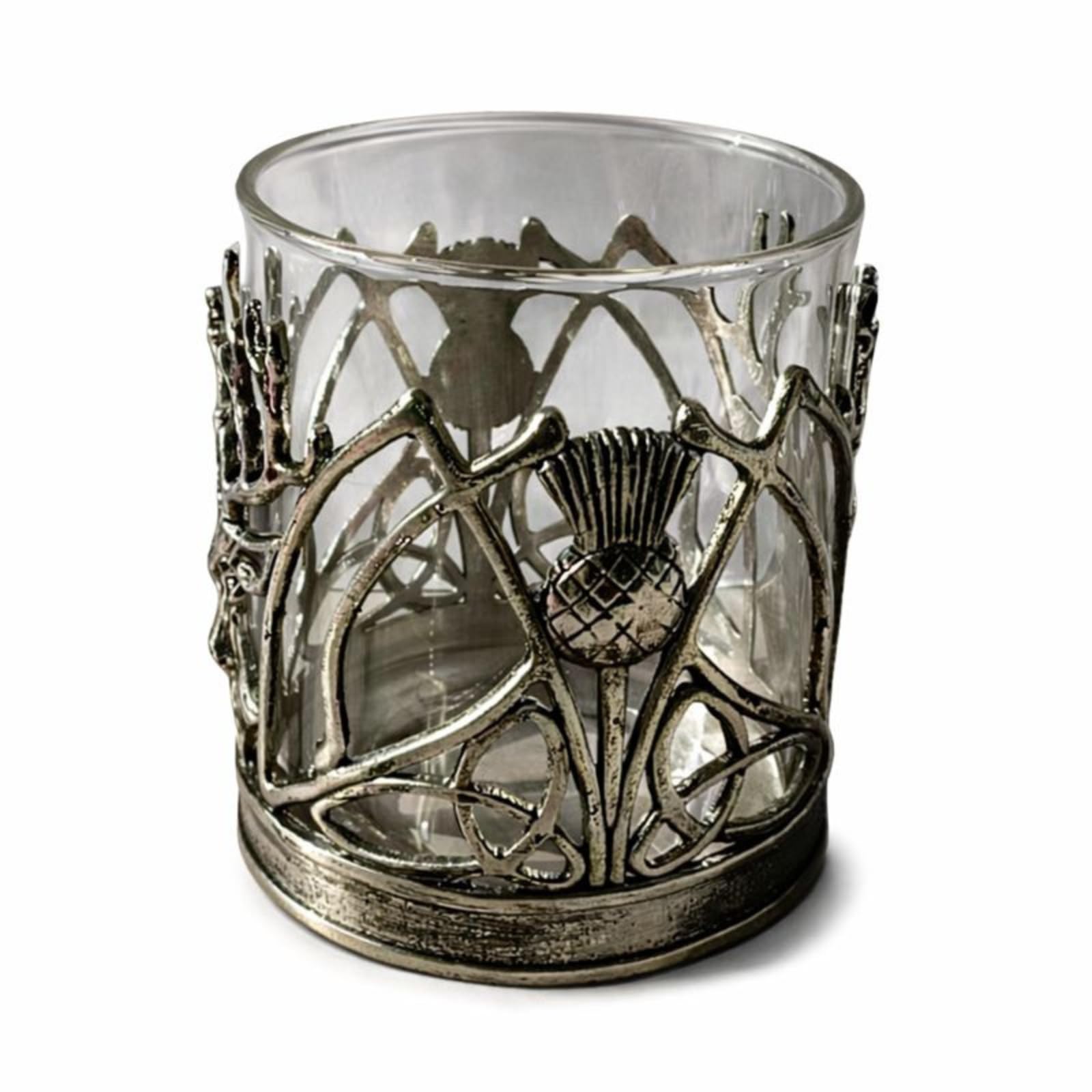 Stag Whiskey Glass, Single Piece, 11.8oz 3.7in Clear Borosilicate Alloy Sleeve Tumbler