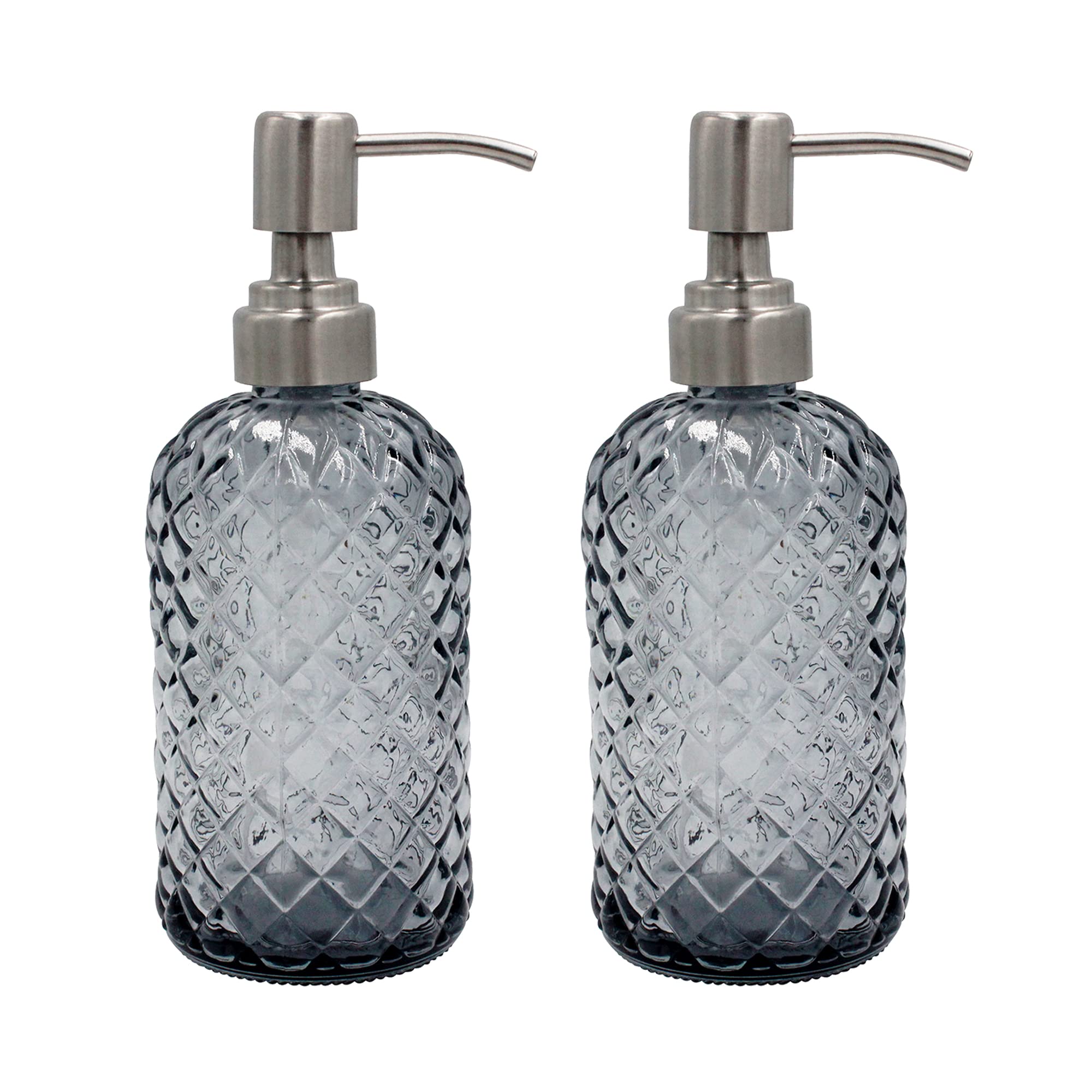 16 Oz Soap Dispenser With 304 Rustproof Stainless Steel Pump, Kitchen, Bathroom Soap Dispenser, Refillable Liquid Glass Soap Dis