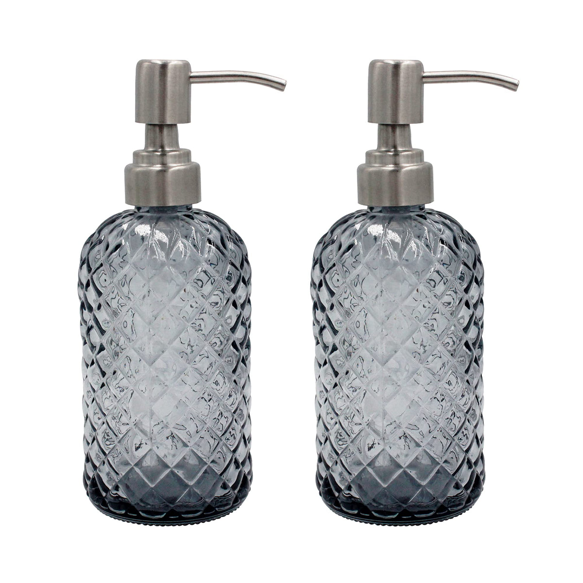 16 Oz Soap Dispenser With 304 Rustproof Stainless Steel Pump, Kitchen, Bathroom Soap Dispenser, Refillable Liquid Glass Soap Dis