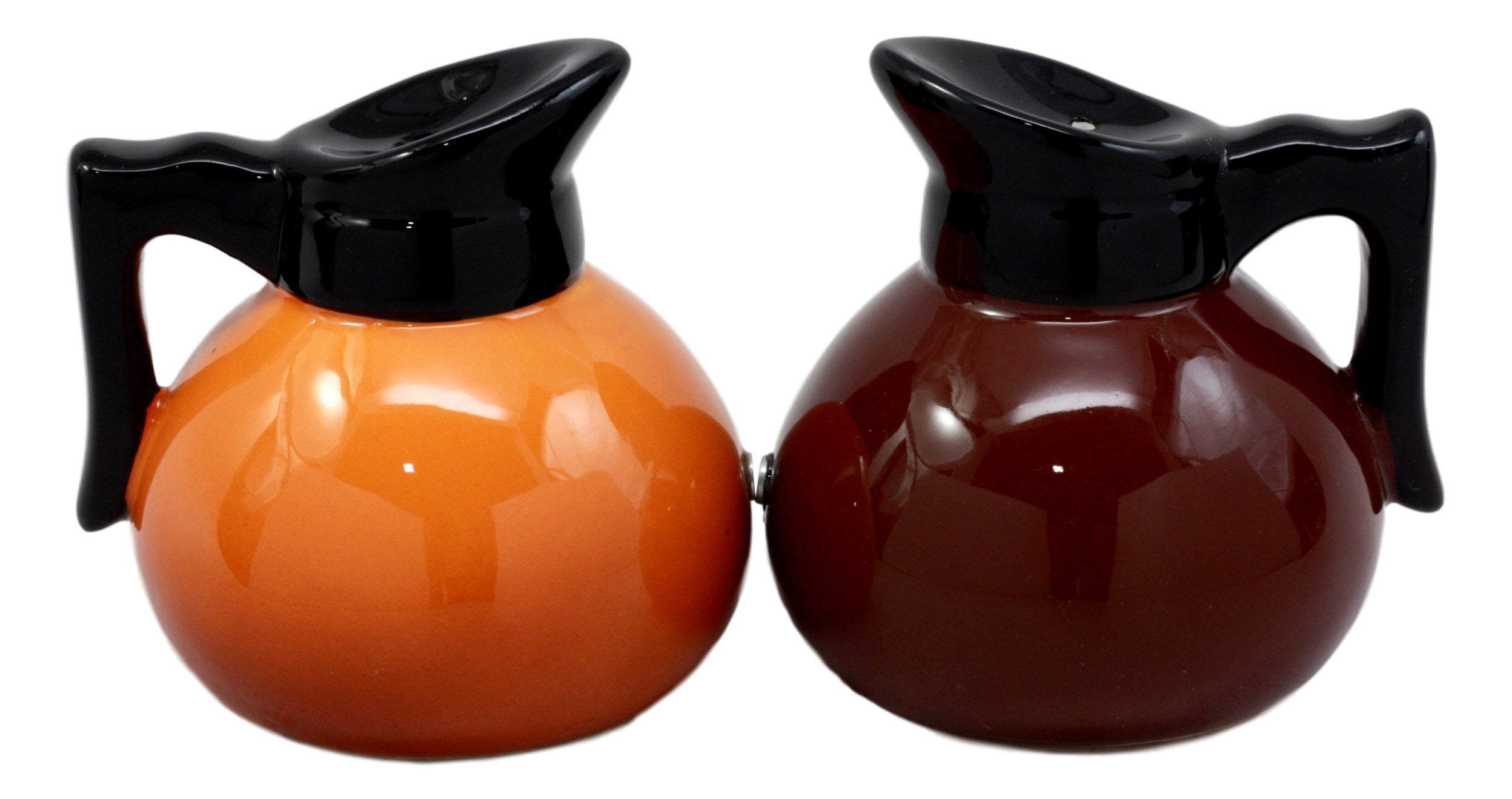 Ebros Bed And Breakfast Black Or Cream Coffee Pots Salt & Pepper Shakers Ceramic Magnetic Figurine Set 3.25''H Rise And Shine Co