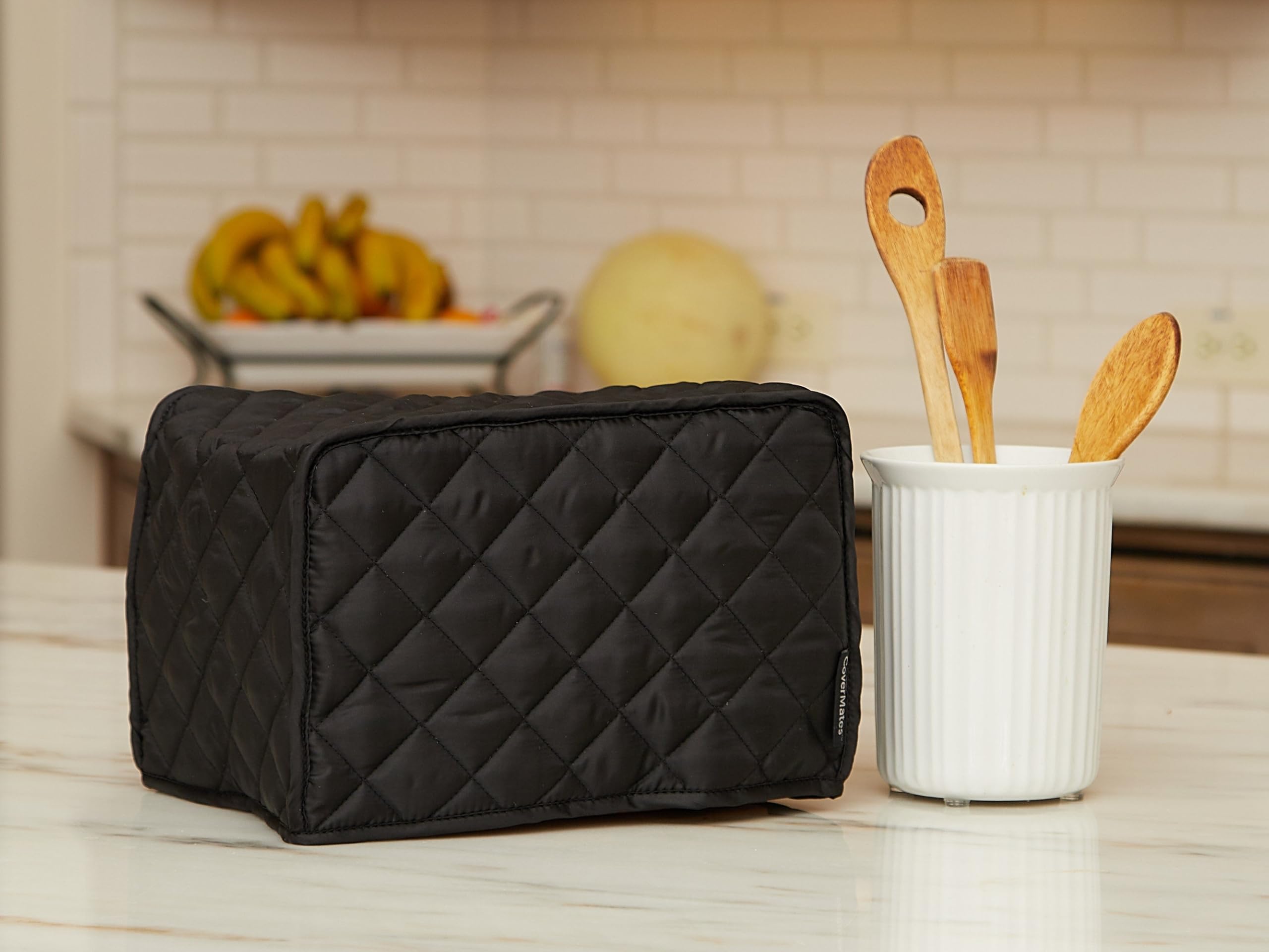 Covermates Keepsakes - Toaster Cover - Dust Protection - Stain Resistant - Washable - Appliance Cover, Black