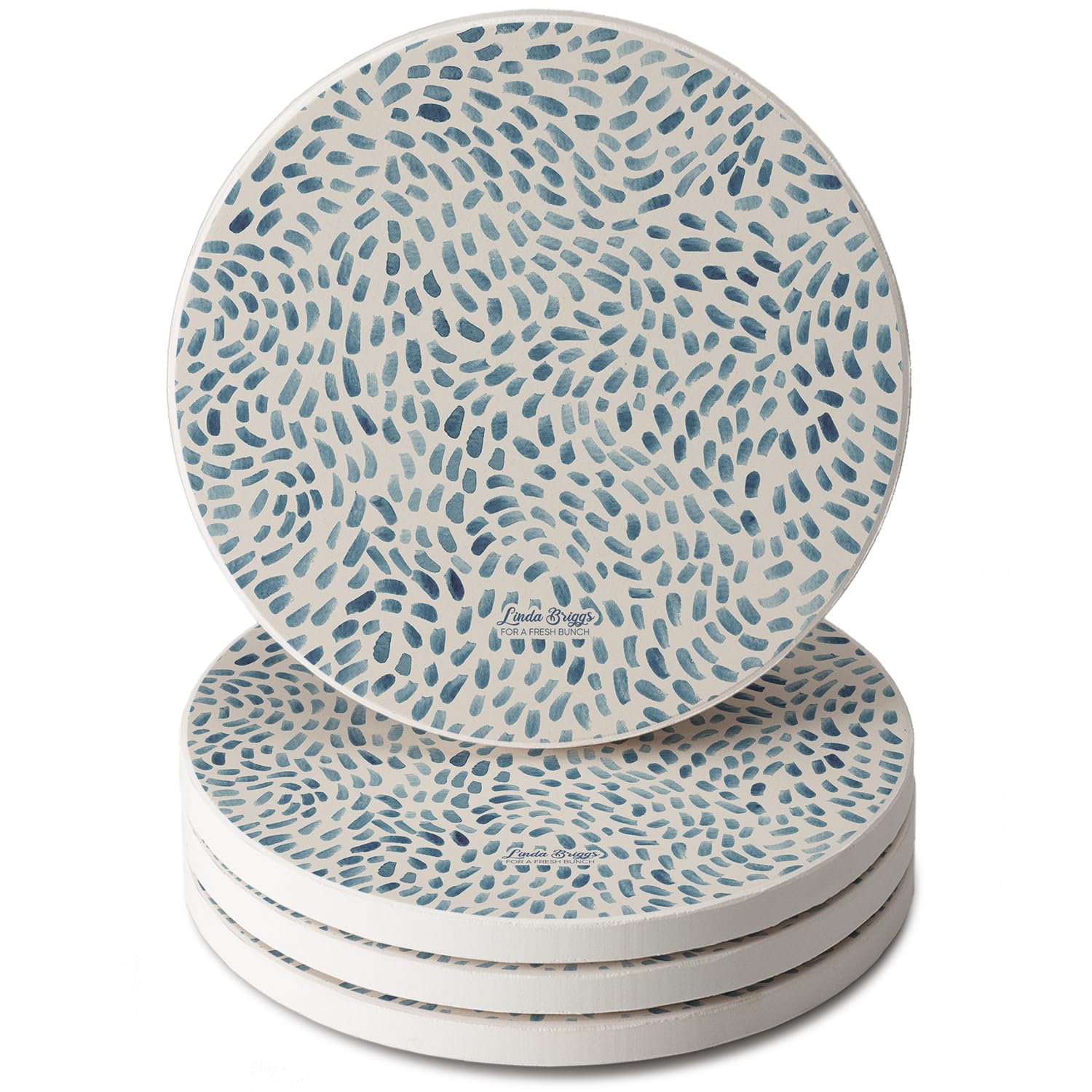 Thirstystone Drift Marks 4 Pack Absorbent Stone Coasters with Protective Cork Backing Manufactured in the USA Artistic Easily Wi