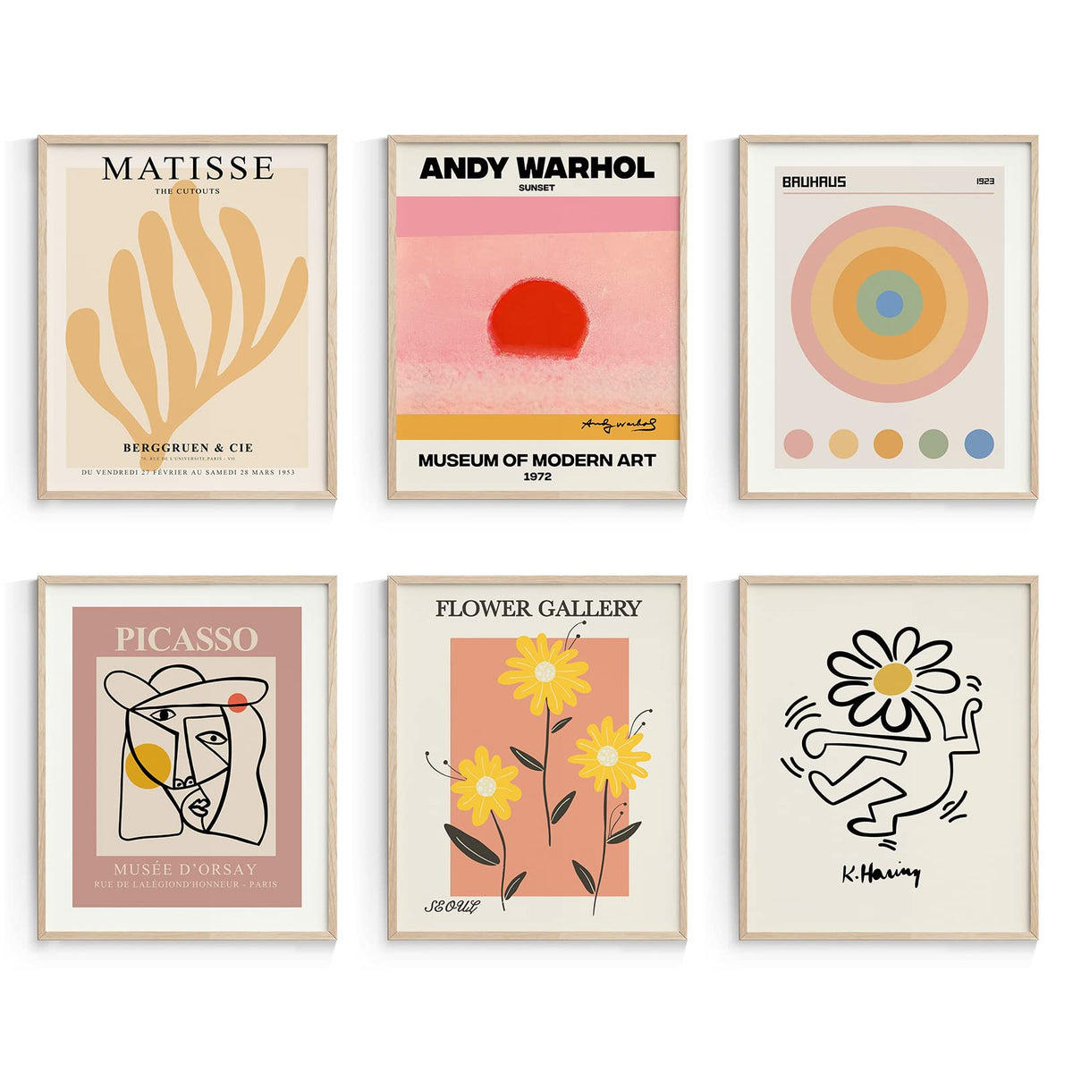 Habseligkeit Abstract Wall Art Prints, Flower Market Wall Art Prints, Cute Matisse Posters For Room Aesthetic Unframed, 8X10In,