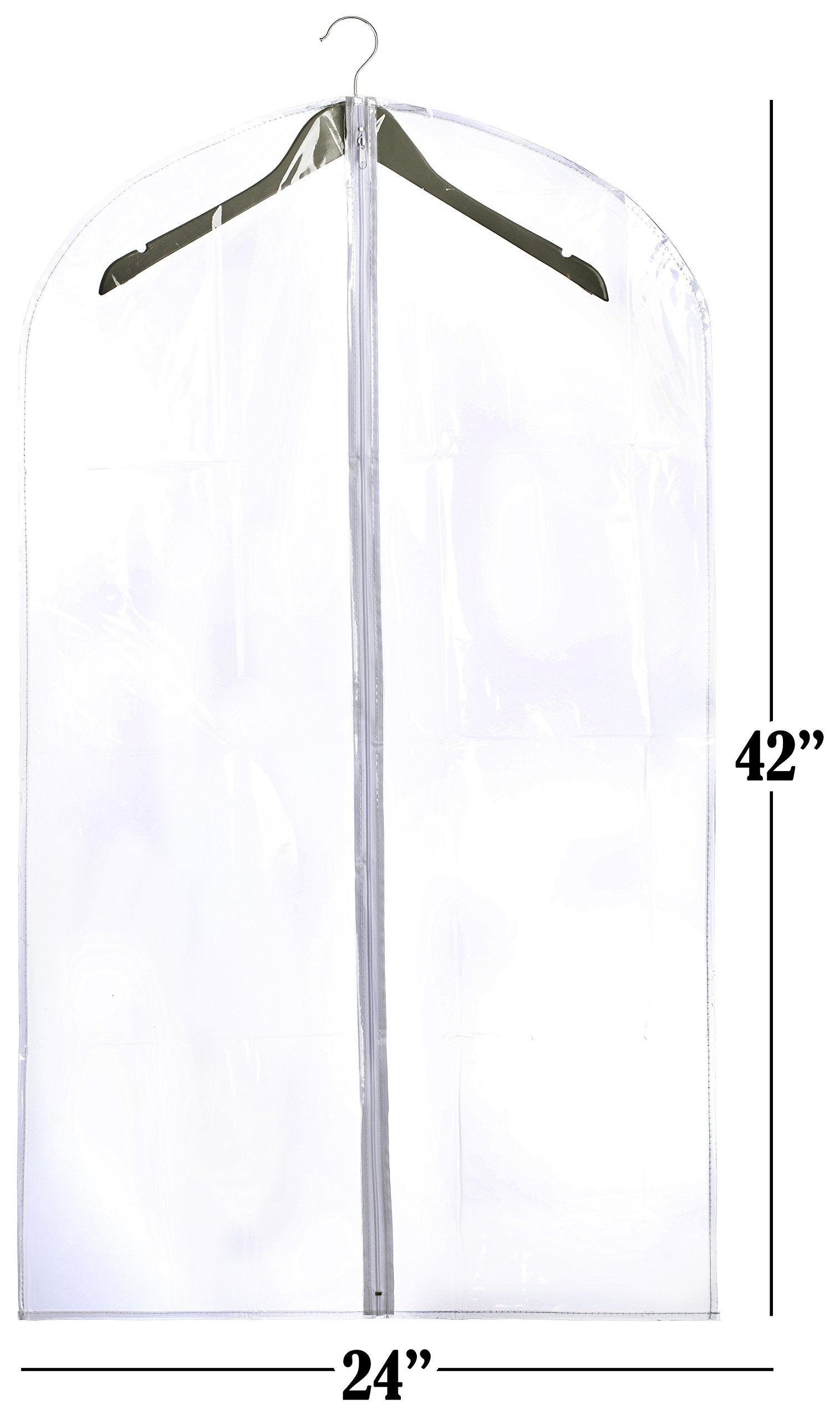 Handy Laundry Clear Vinyl Garment Bag - Protect Your Clothing While Traveling & Dust Free While Hanging In Your Closet. Ideal Fo