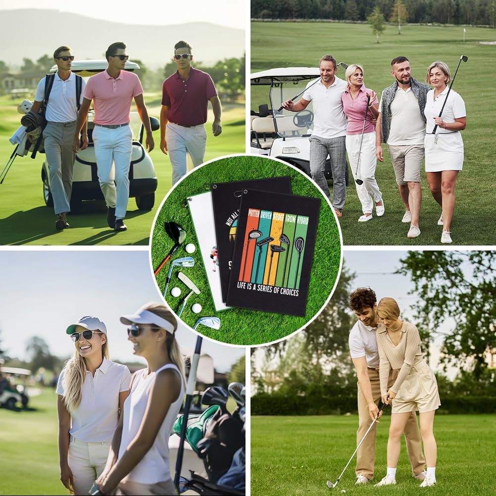 DYJYBMY Not All Who Wander are Lost Some are Looking for Discs Printed Golf Towel for Golf Bags with Clip, Funny Disc Golf Bigfo
