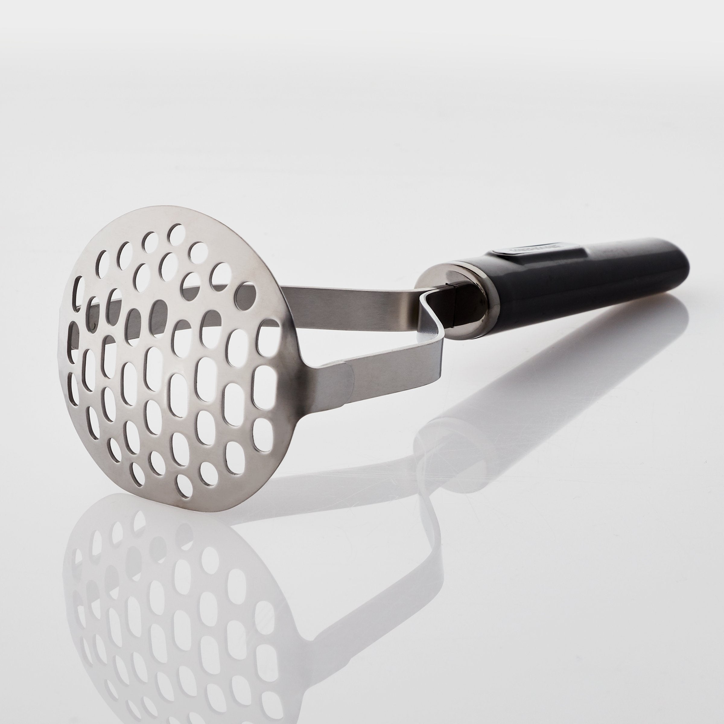 Farberware Professional Stainless Steel Potato Masher With Comfort Grip Handle, Black