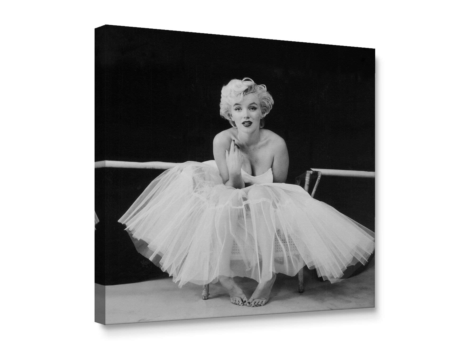 Niwo Art-Marilyn Monroe C, Classic Movie Stars Canvas Wall Art Home Decor,Stretched Ready To Hang (24''X24''X3/4'')
