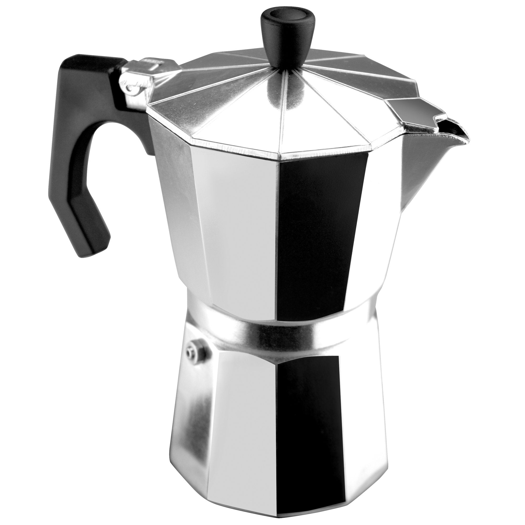 MAGEFESA Kenia 9-Cup Stovetop Espresso Maker, Silver Aluminum, Heat-Resistant Handle, Italian Coffee Pot