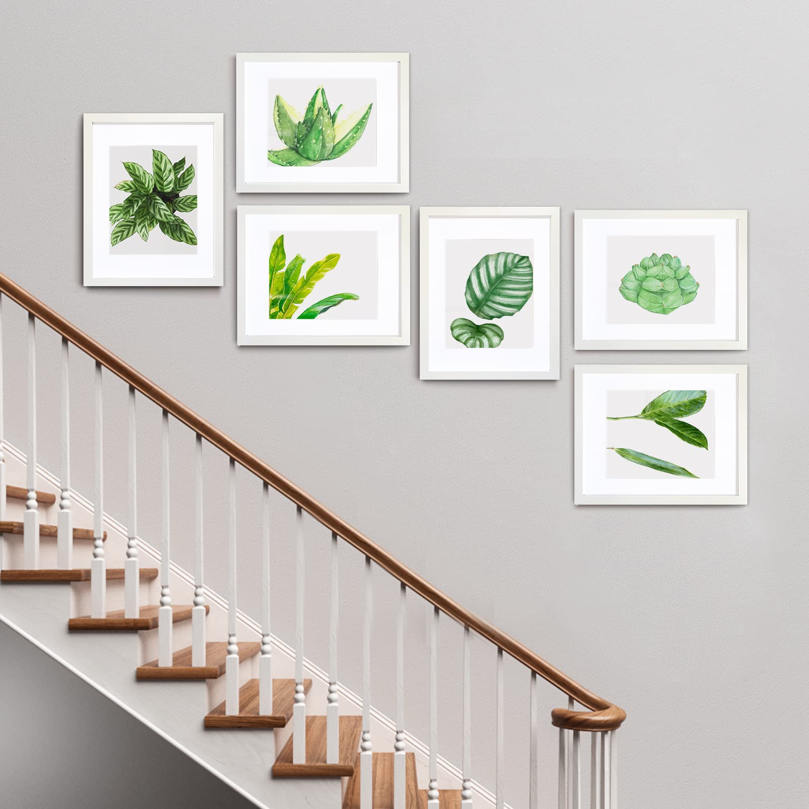 Seseat 11X14 Picture Frames White Display Pictures 8X10 With Mat Or 11X14 Prints Without Mat, Wall Mounting, 6Pcs