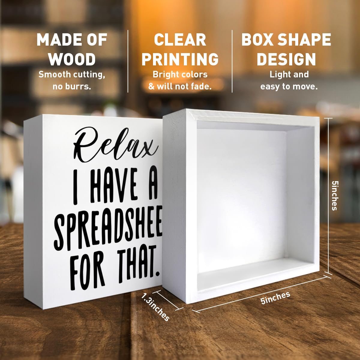 Funny Office Desk Decor Wooden Sign, Funny Office Decoration for Work Women Men, Gifts for Coworker Colleague Accountant Finance