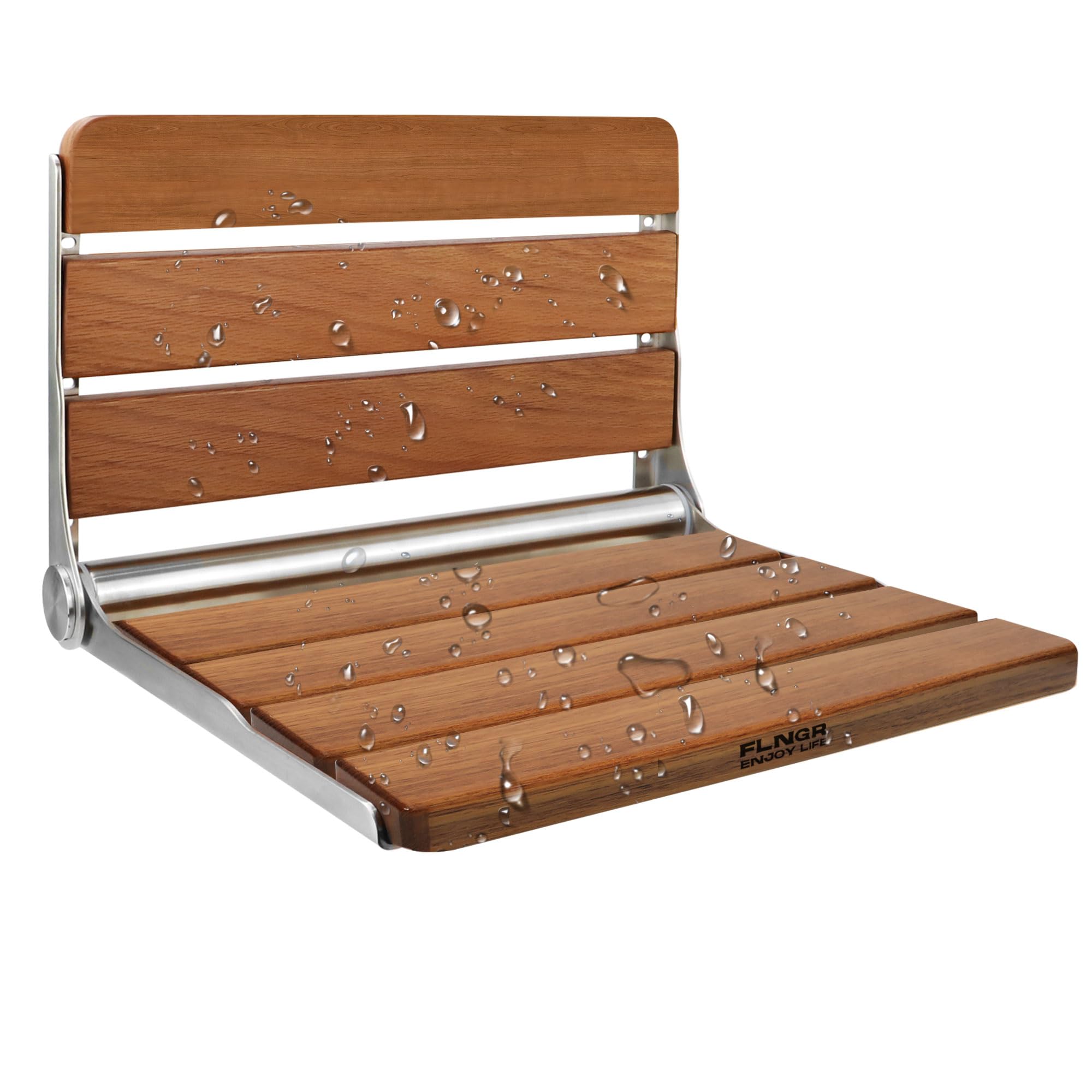 Foldable Shower Seat Wall Mounted, Folding Shower Bench for Small Shower Spaces, 400lbs Max Load for Inside Shower, 16