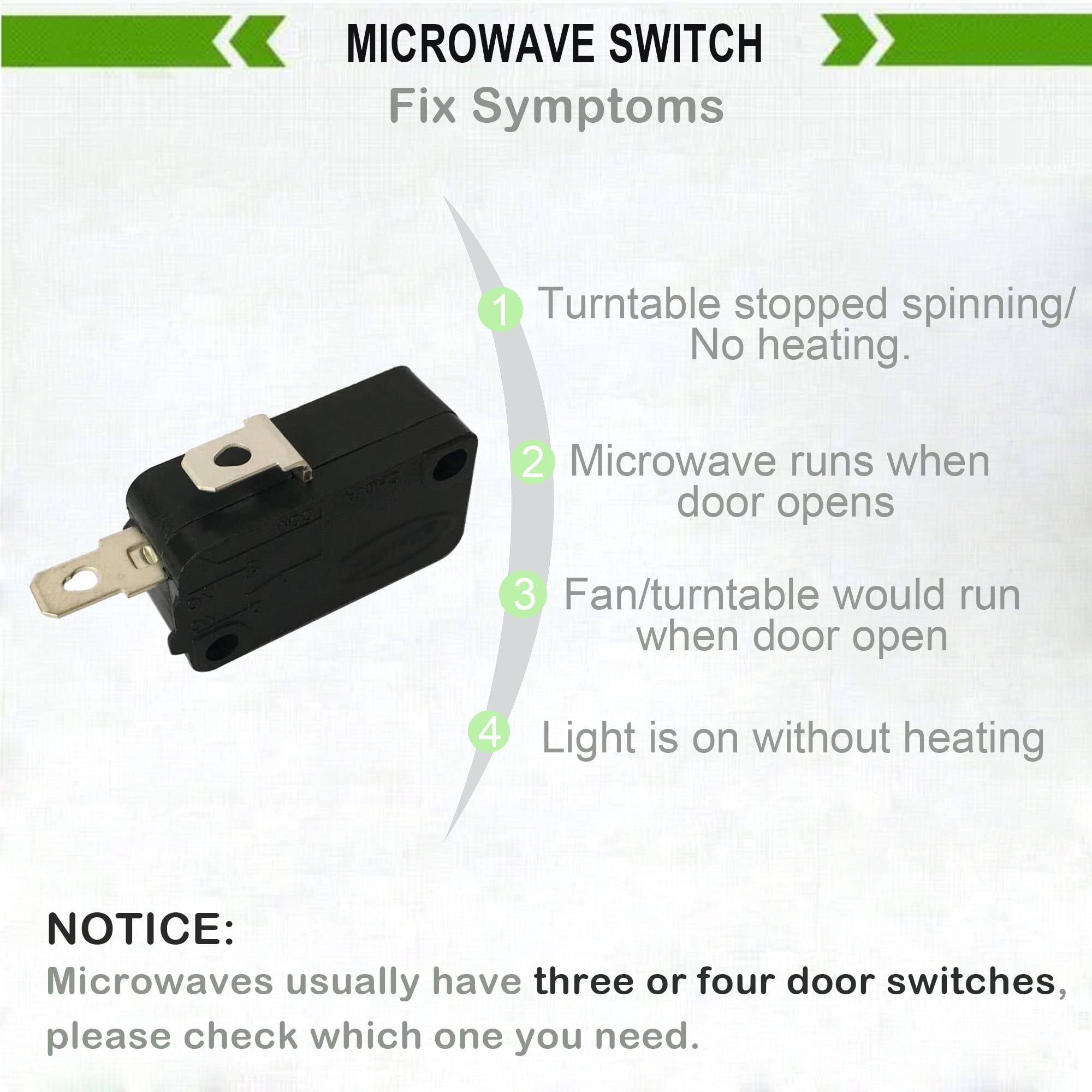 Lonye 3B73362F Szm-V16-Fa-63 Microwave Door Switch Fit For Lg Ge Samsung Microwave Oven Wb24X10047 Szm-V16-Fd-63 Ps3522738 (Norm