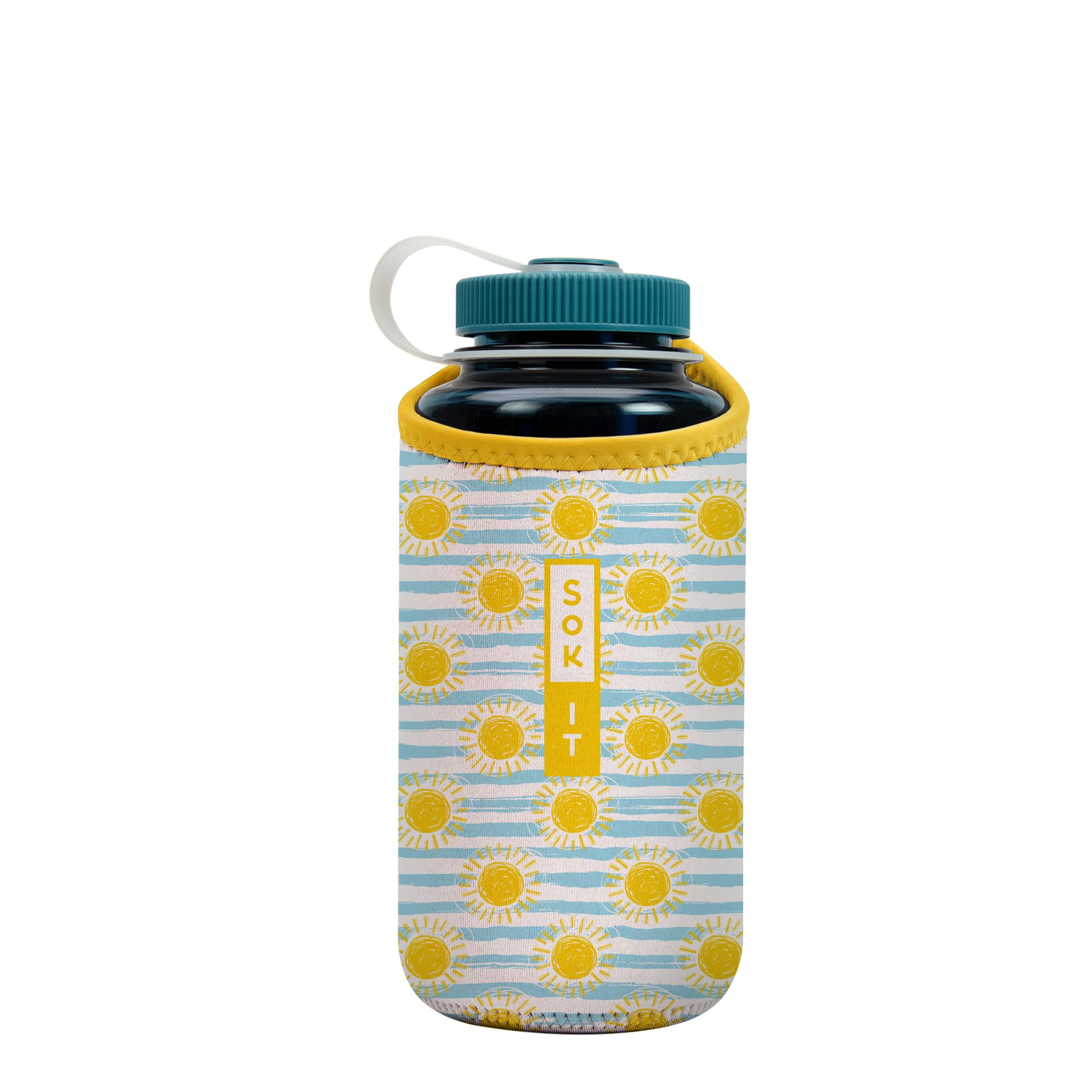 Sok It BotlSok Water Bottle Sleeve Insulated Neoprene Cover (Good Day Sunshine, Fits 32oz Nalgene)