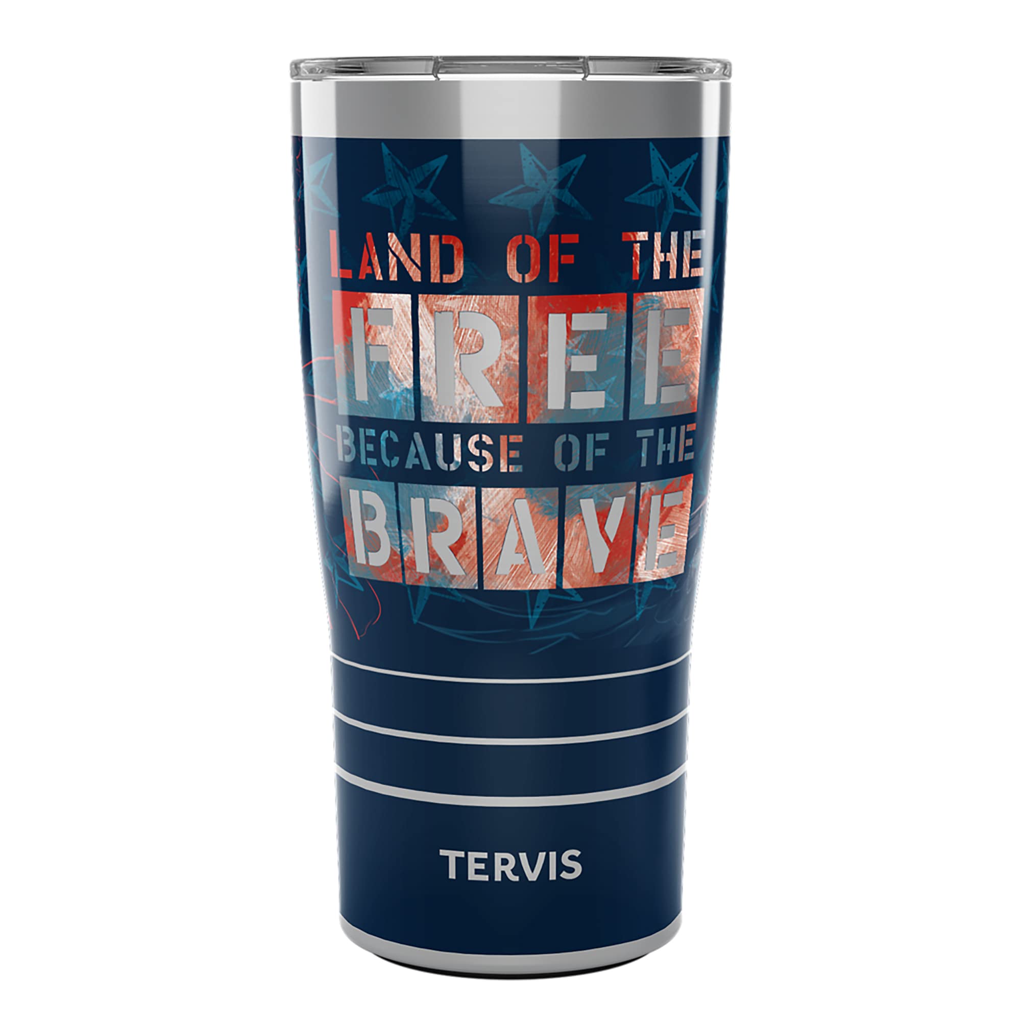 Tervis Traveler Home of the Free Because of the Brave Eagle Triple Walled Insulated Tumbler Travel Cup Keeps Drinks Cold & Hot, 