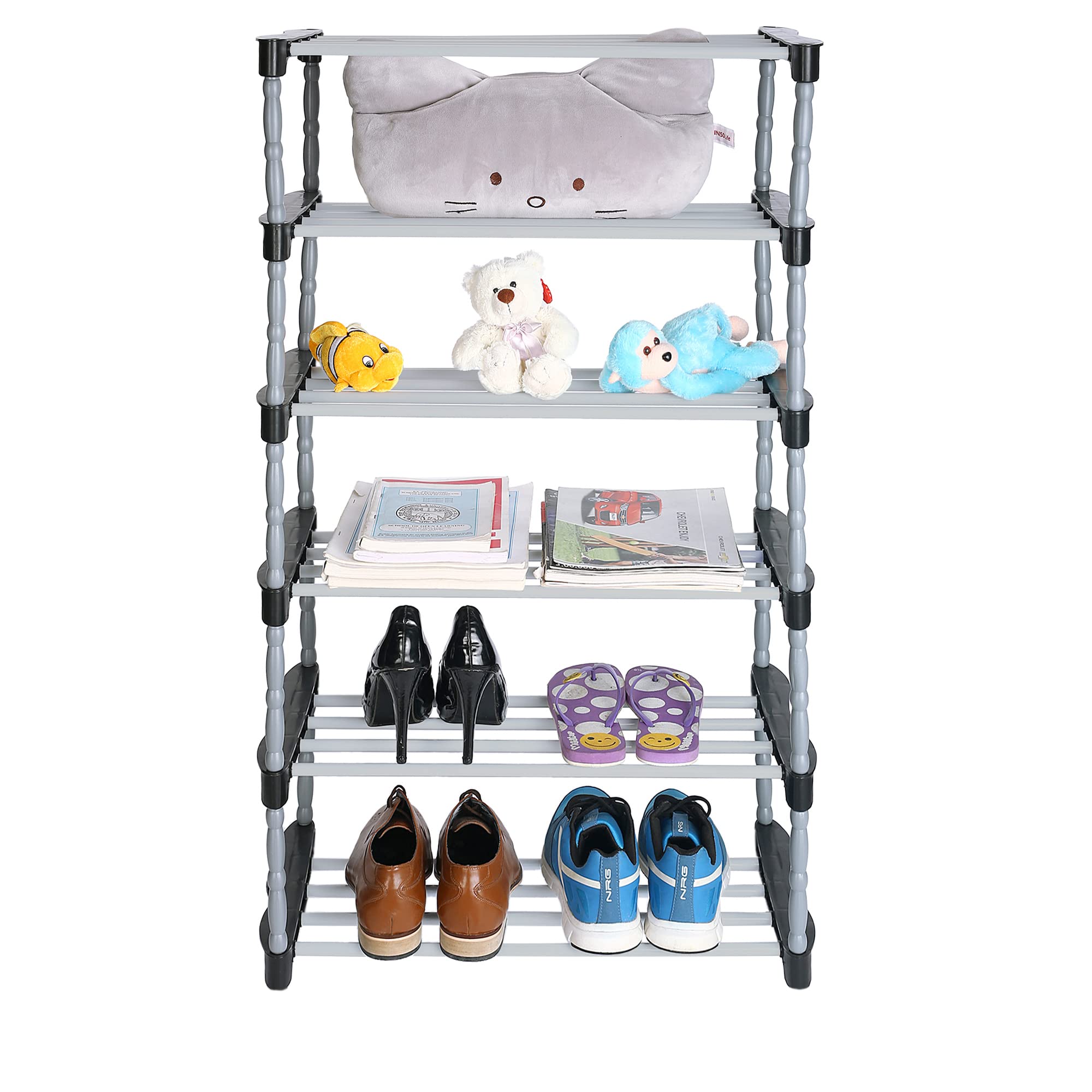 Flipzon Multipurpose Metal, Plastic Caddy Shoe Rack | Multiuse Portable Wide Shelve Storage Rack For Kitchen, Cloth (Need To Be 
