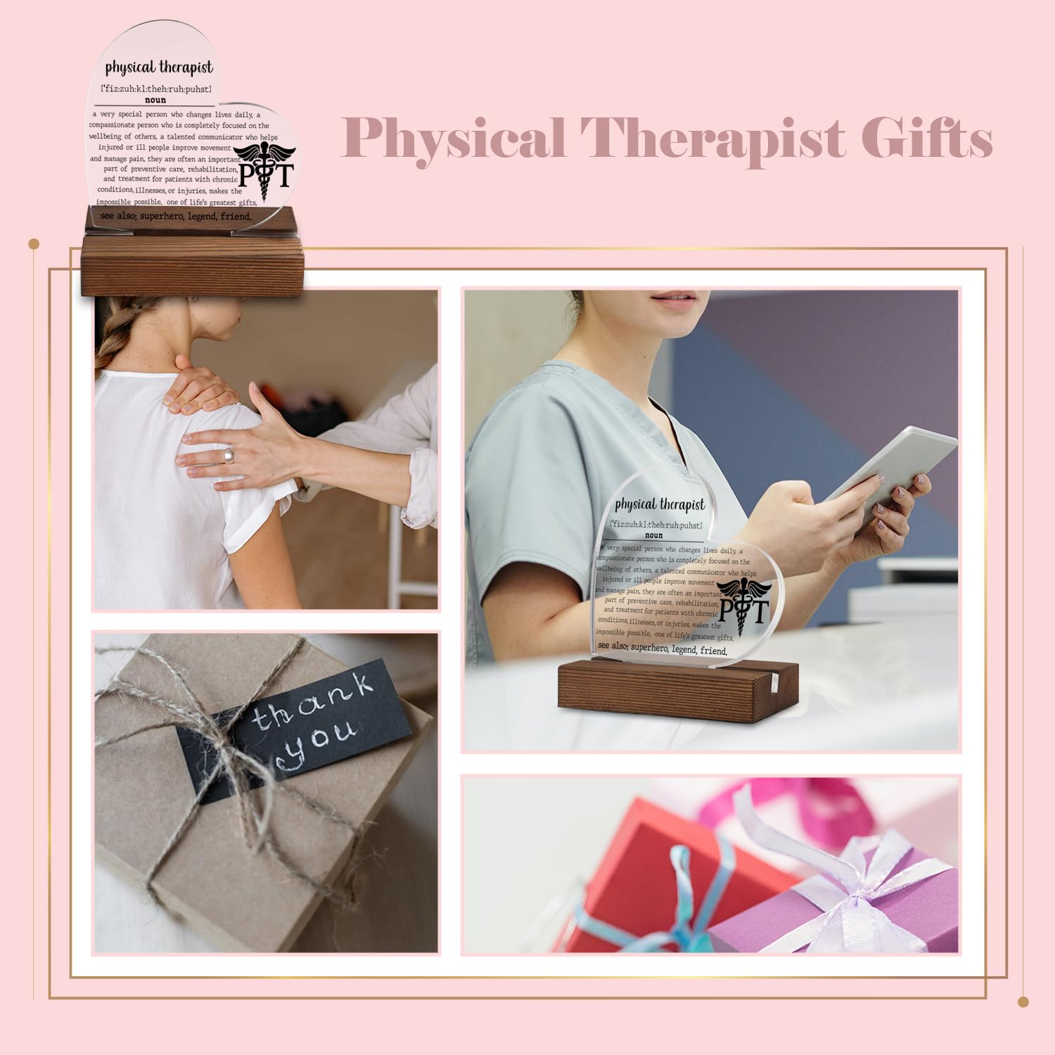 Physical Therapist Gifts, Thank You Gifts for Physical Therapist, Physical Therapist Plaque, Physical Therapist Office Desk Deco